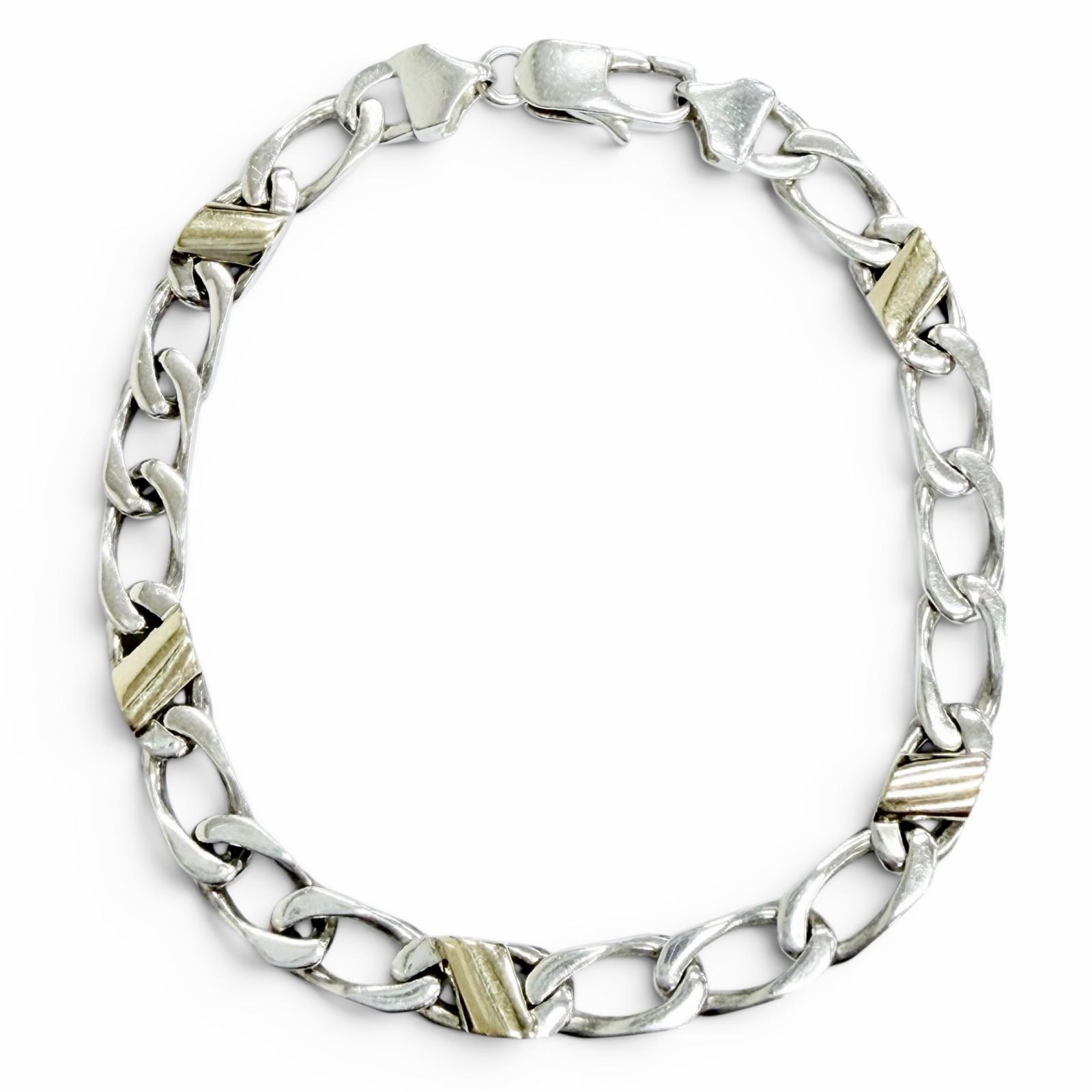 美品△TIFFANY&Co. ティファニー フィガロ 925 750 チェーン ブレスレット 19cm シルバー ゴールド 重量10.7g レディース オススメ◎ 【中古】｜衣類＆ブランドリサイクル GREEN