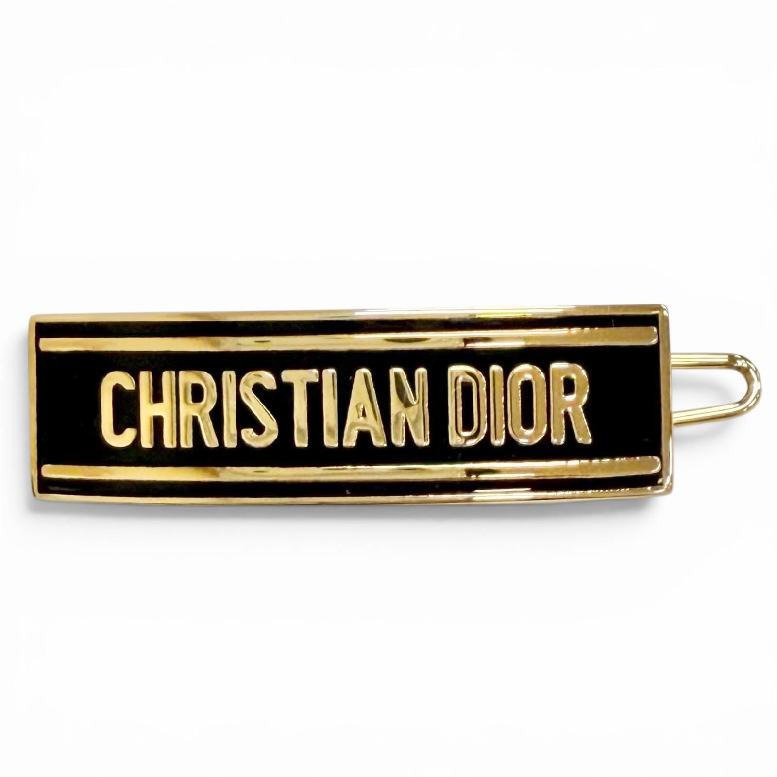 美品△Christian Dior クリスチャンディオール ロゴ ヘアピン ヘアクリップ ヘアアクセサリー ゴールド ブラック レディース 保存袋付き 【中古】|衣類&ブランドリサイクル GREEN