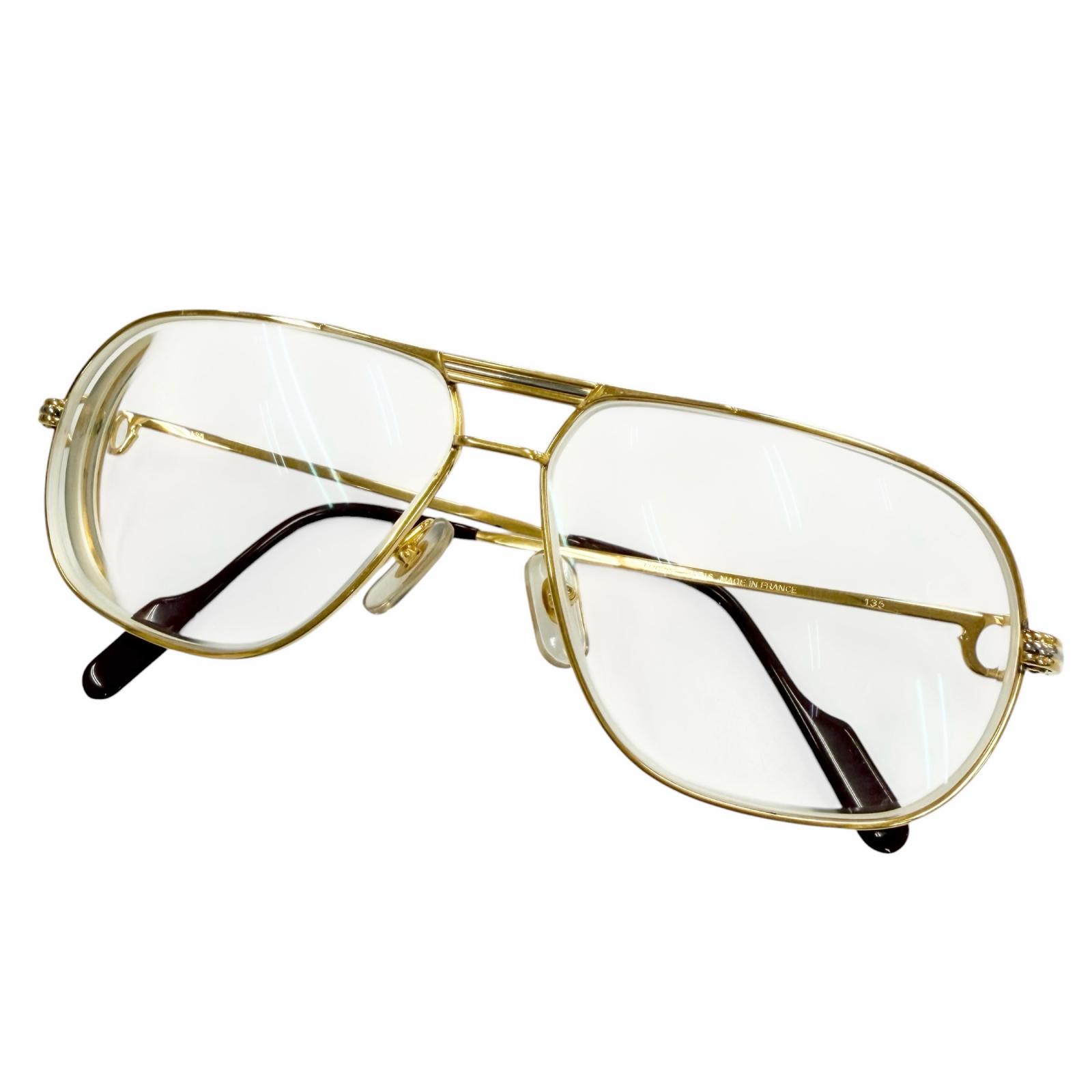 良品▼Cartier カルティエ ヴィンテージ トリニティ ツーブリッジ メガネ 眼鏡 アイウェア ゴールド ボルドー 59□12 135 度入り フランス製 メンズ 【中古】|衣類&ブランドリサイクル GREEN