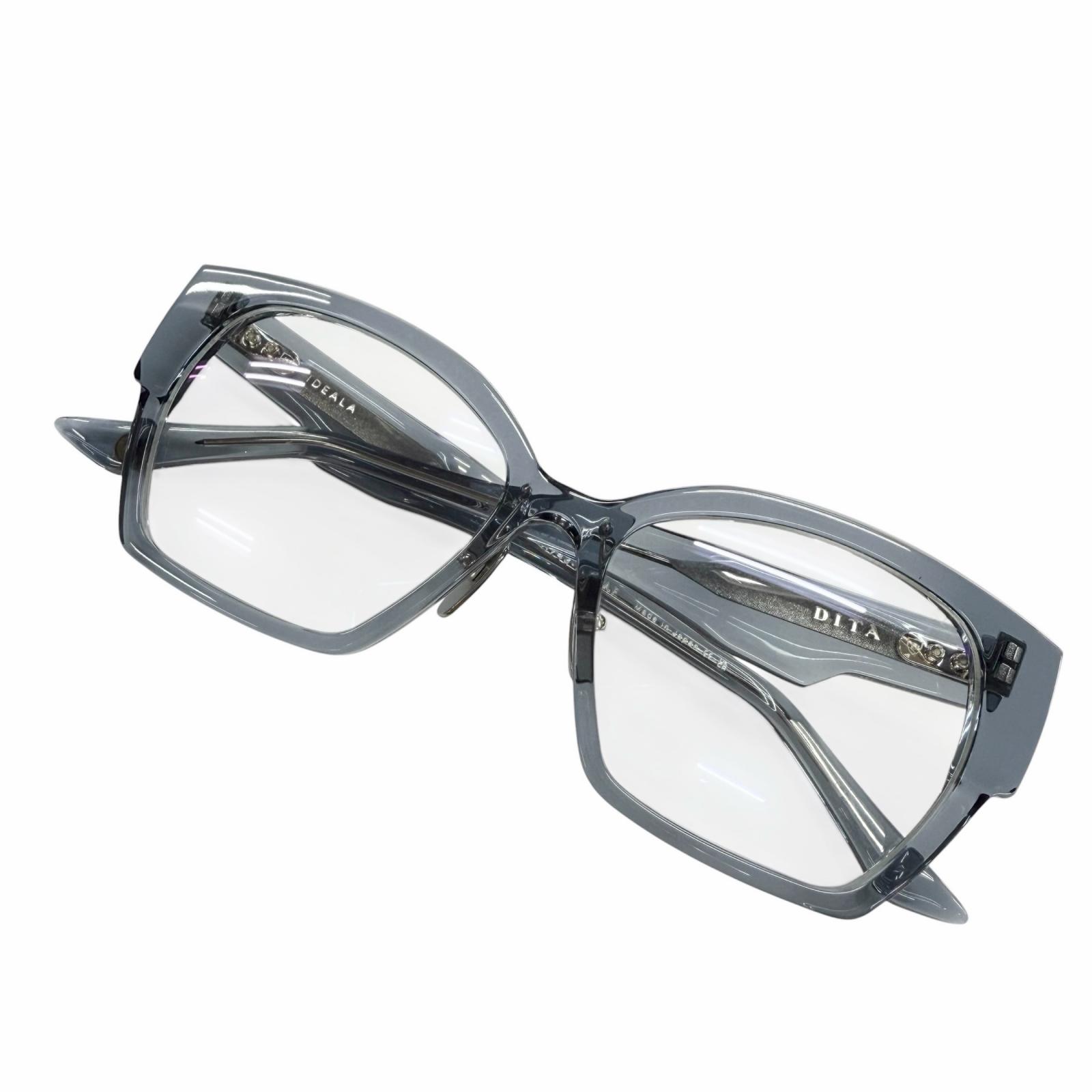 未当て嵌める品▲DITA ディータ DTX743 IDEALA スクエアキャットアイ 眼鏡 メガネ アイウェア せつ然たる薄墨色 54□17 145 示威運動水晶体 日本製 レディース  【中古】