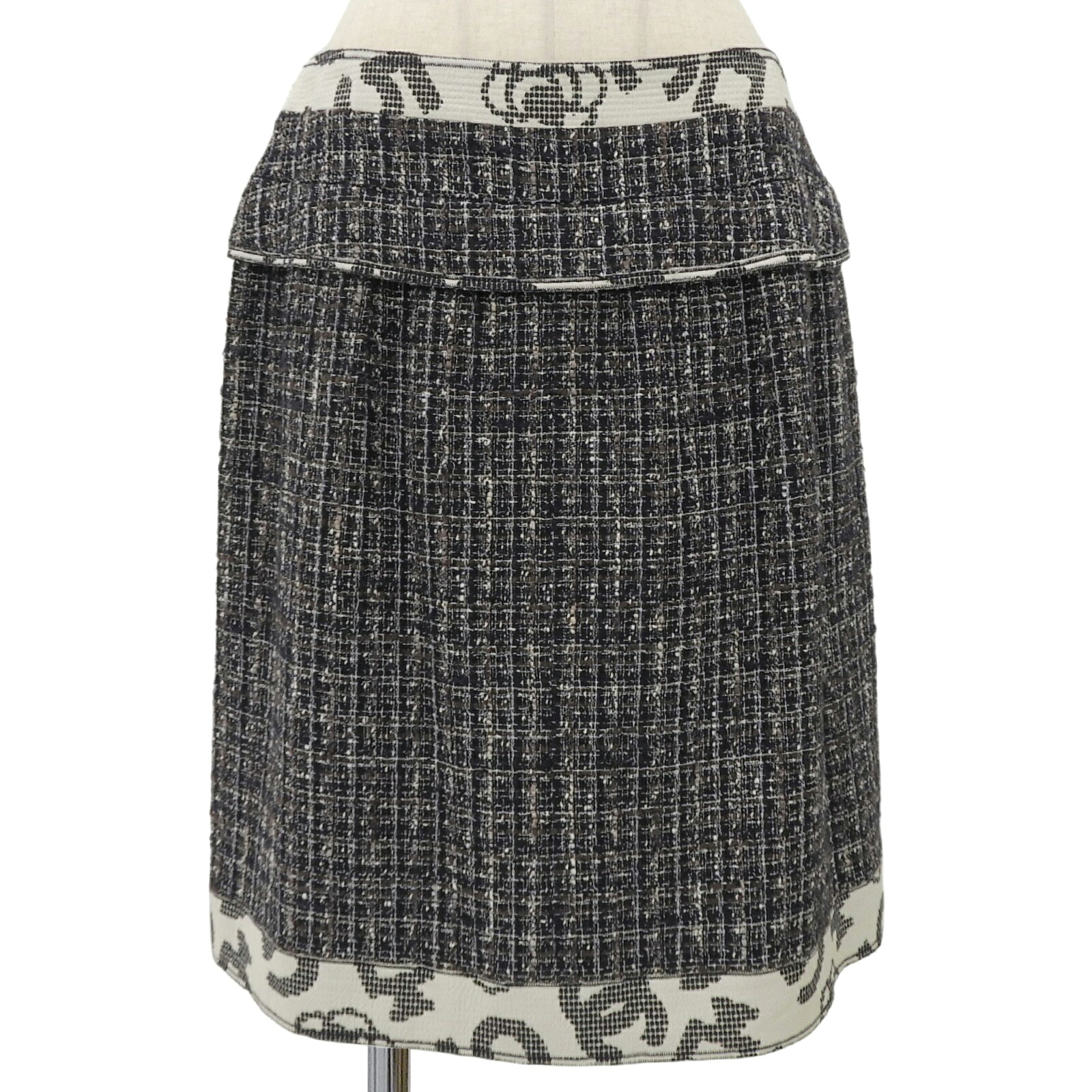 未使用品▲CHANEL シャネル 06P P28601 コットン ウール ココマーク金具付き ツイードスカート ネイビー 42 フランス製 レディース 【中古】|衣類&ブランドリサイクル GREEN