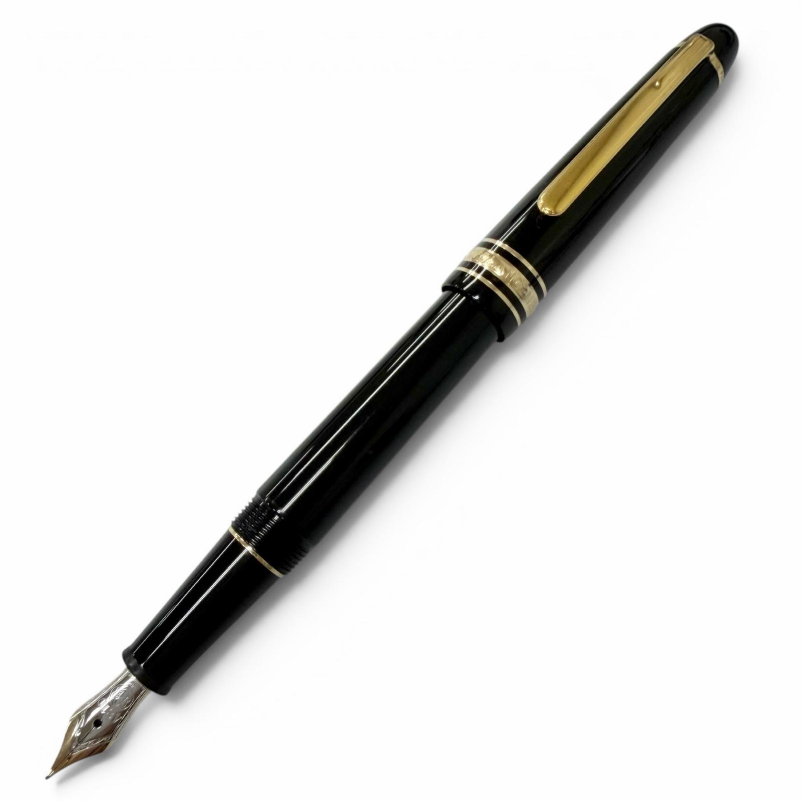 良品□MONTBLANC モンブラン マイスターシュテュック 古典派音楽 旗がしら式 書き込み先14K 筆 黒いこと ゴールド ＦＲＧ製 メンズ【中古】