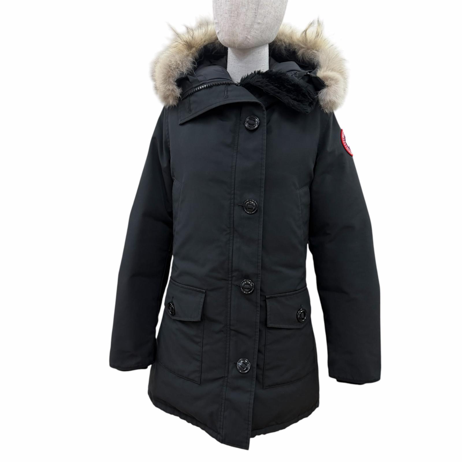 良品☆CANADA GOOSE カナダグース 2603JL BRONTE PARKA ブロンテパーカ 毛皮・ボンネット付 落ちこむ厚地の外套 黒いこと S 置き目品 レディース 【中古】