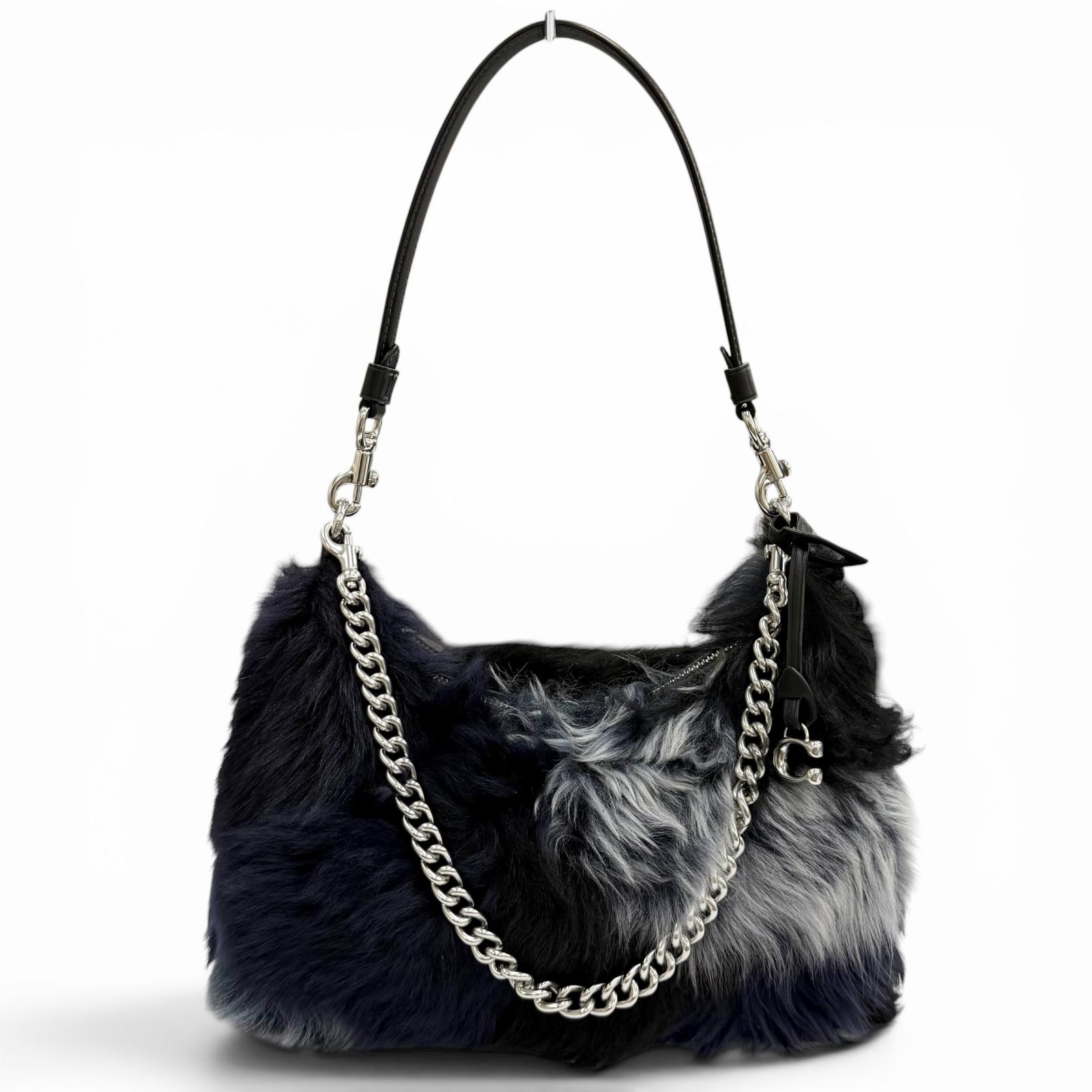 極美品★COACH コーチ職 CW646 ジュリエット 肩部 御徒面子 25 パッチワーク カーフレザー使い走り シアリング マルチ レディース 保護すること袋付き添い人 【中古】