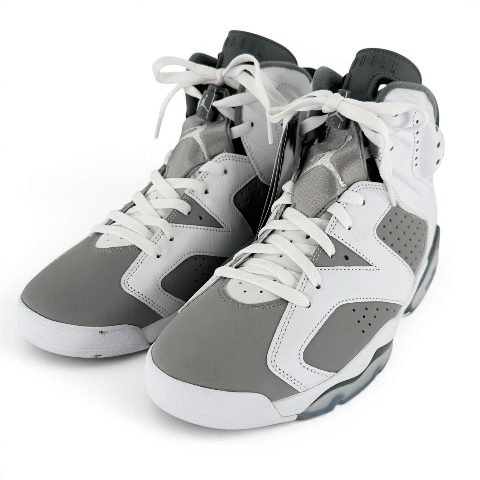 未当て嵌める品▲NIKE ナイキ CT8529-100 AIR JORDAN 6 RETRO JORDAN BRAND なめし革 ハイカットスニーカー 白いこと 薄墨色 28.5糎 メンズ 箱付き添い人 【中古】