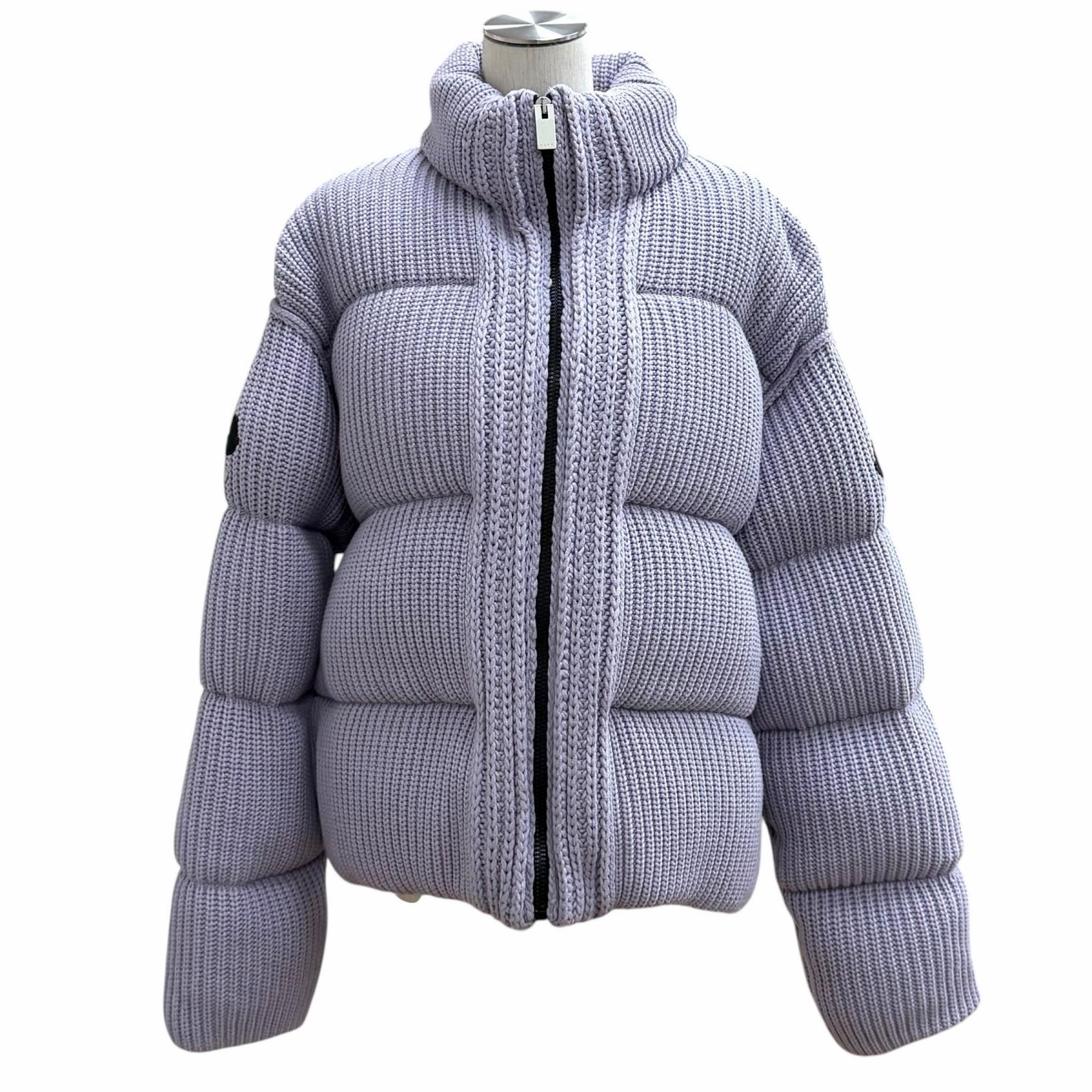 美品★MONCLER GENIUS 6 MONCLER 1017 ALYX 9SM モンク線路 天賦の才 6 モンク線路 1017 アリックス9SM 22-23AW GARDIGAN ロゴタイプ紋章付 ZIP UP 落ちこむ上衣 パープル M 置き目品 レディース 【中古】