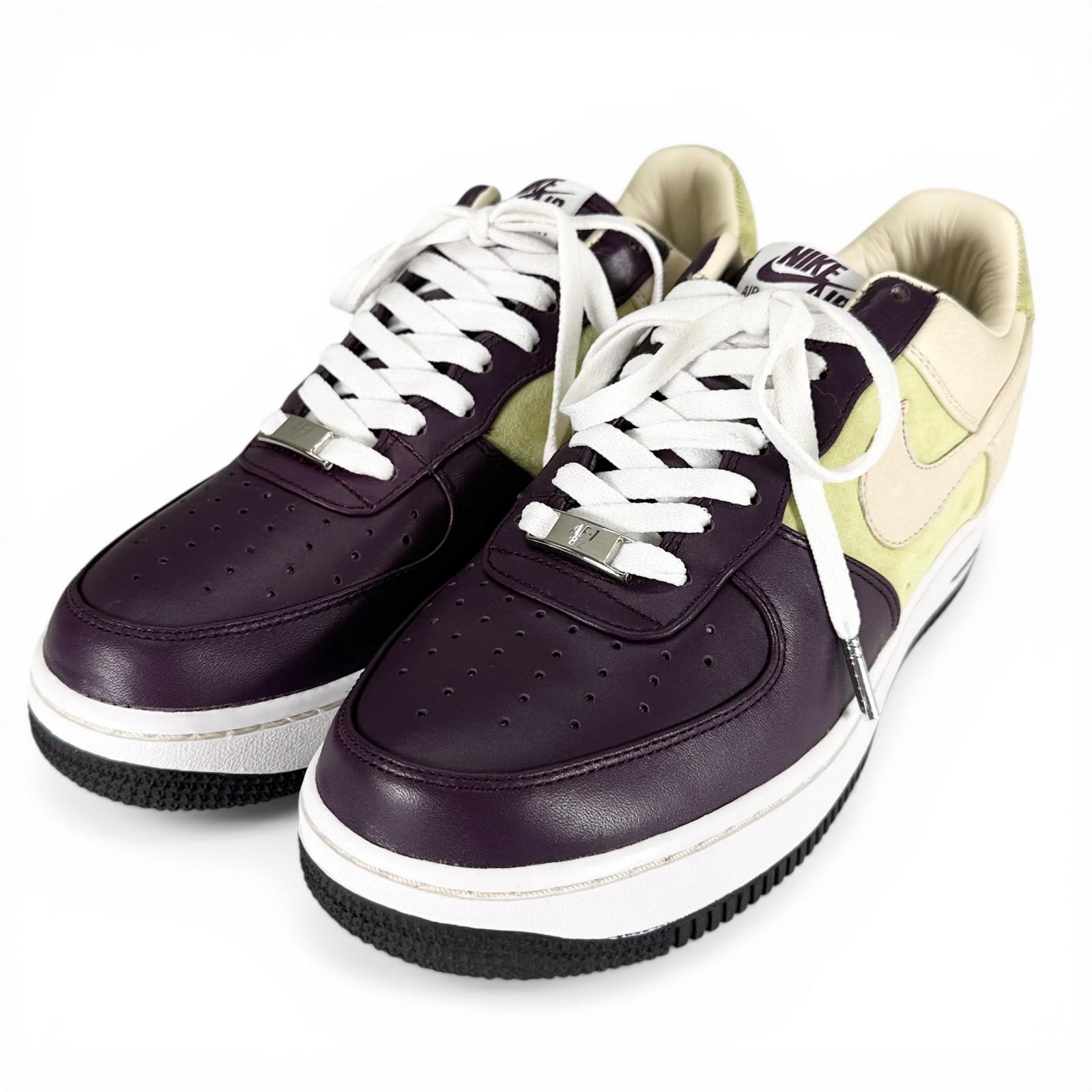 未使用品▲NIKE ナイキ 2007年製 316892-521 Air Force 1 Low Premium BOBBITO GARCIA ローカットスニーカー Aubergine Beach Volt 26cm メンズ 箱付き 【中古】｜衣類＆ブランドリサイクル GREEN