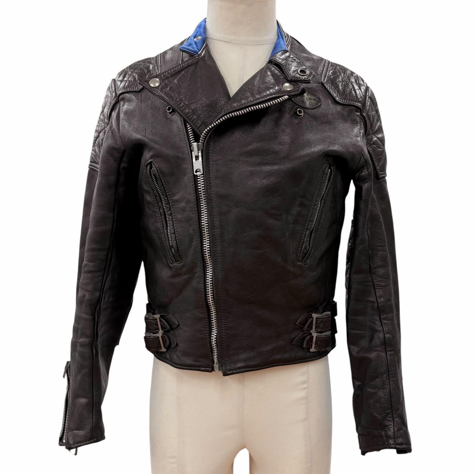 人気□Lewis Leathers ルイスレザー ヴィンテージ スーパーモンザ レザー 70s 中綿入り ライダースジャケット ダークブラウン 38 イングランド製 メンズ 【中古】｜衣類＆ブランドリサイクル GREEN