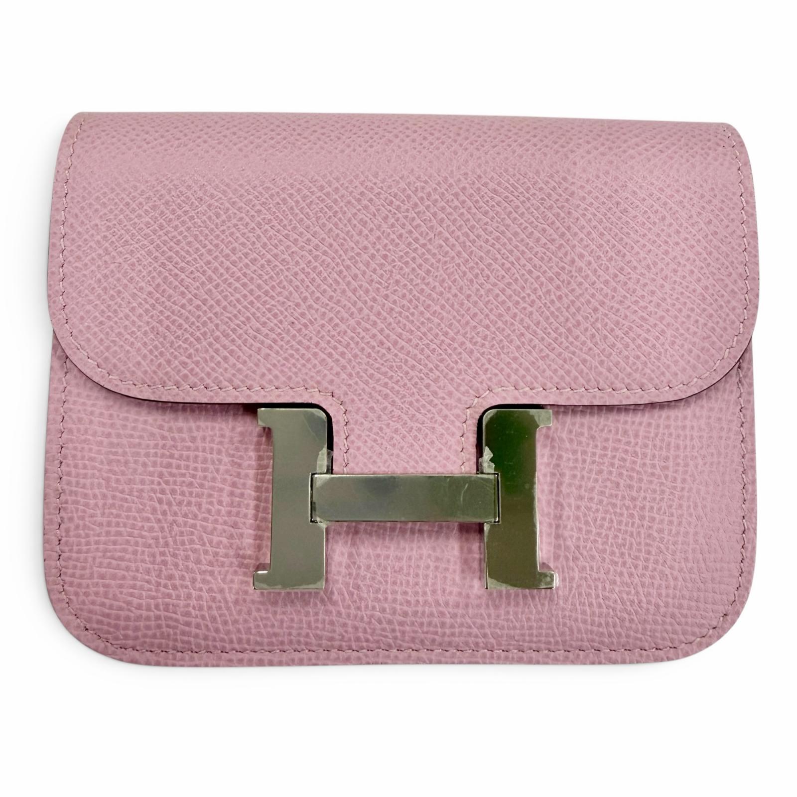 未使用品☆HERMES エルメス コンスタンススリム ヴォーエプソン モーヴシルベストル シルバー金具 コンパクトウォレット 二つ折り財布 B刻印 フランス製 レディース 【中古】｜衣類＆ブランドリサイクル GREEN