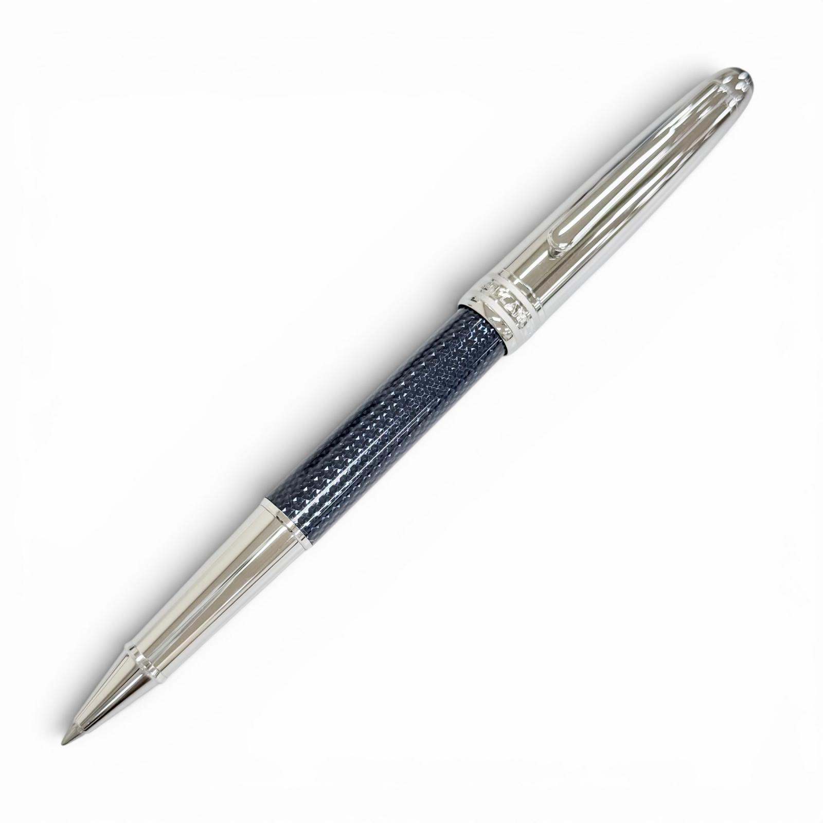極美品△MONTBLANC モンブラン マイスターシュテュック ソリテール ドゥエ ブルーアワー クラシック ローラーボール ボールペン シルバー ブルー ドイツ製 メンズ 箱・別売りケース・替え芯付き 【中古】|衣類&ブランドリサイクル GREEN