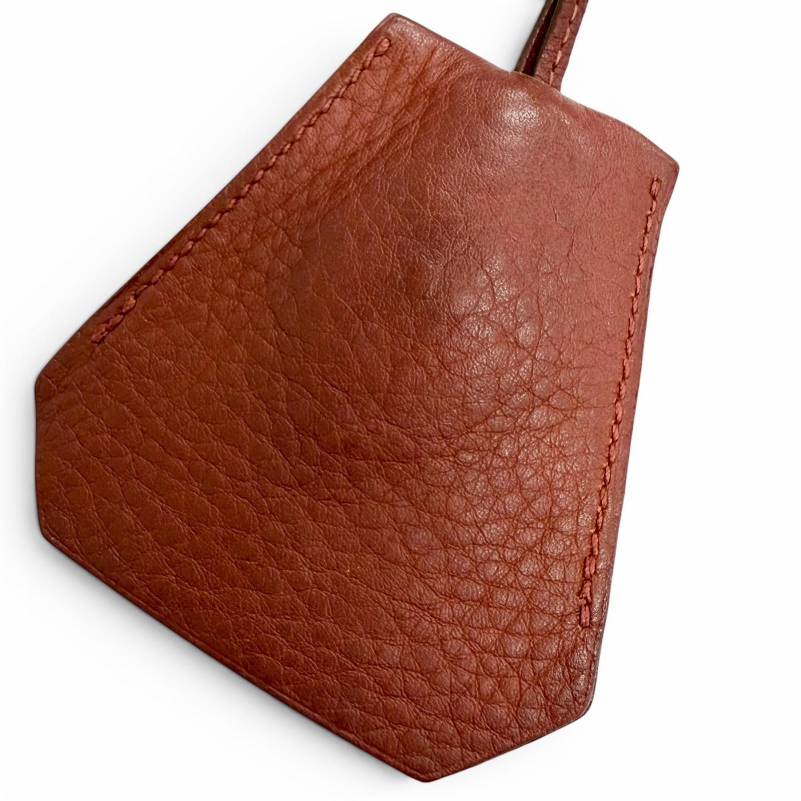 良品△HERMES エルメス ヴィンテージ レザー ルージュアッシュ シルバー金具 マルジェラ期 クロシェット ネックレス □D刻印 フランス製 メンズ 【中古】｜衣類＆ブランドリサイクル GREEN