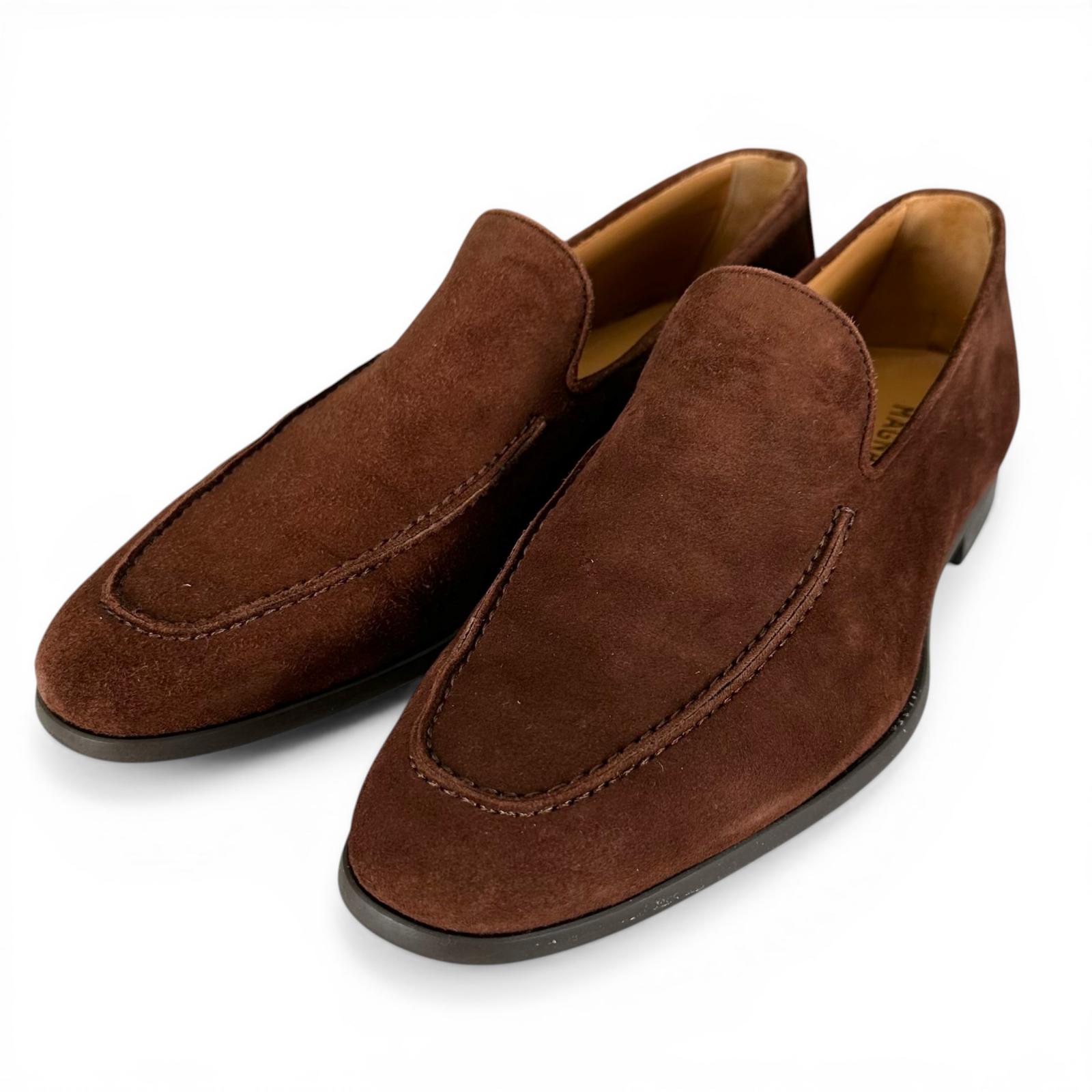 美品▲MAGNANNI マグナーニ 21870 スウェードレザー スリッポン ローファー ブラウン 39 スペイン製 メンズ 箱・保存袋付き 【中古】｜衣類＆ブランドリサイクル GREEN