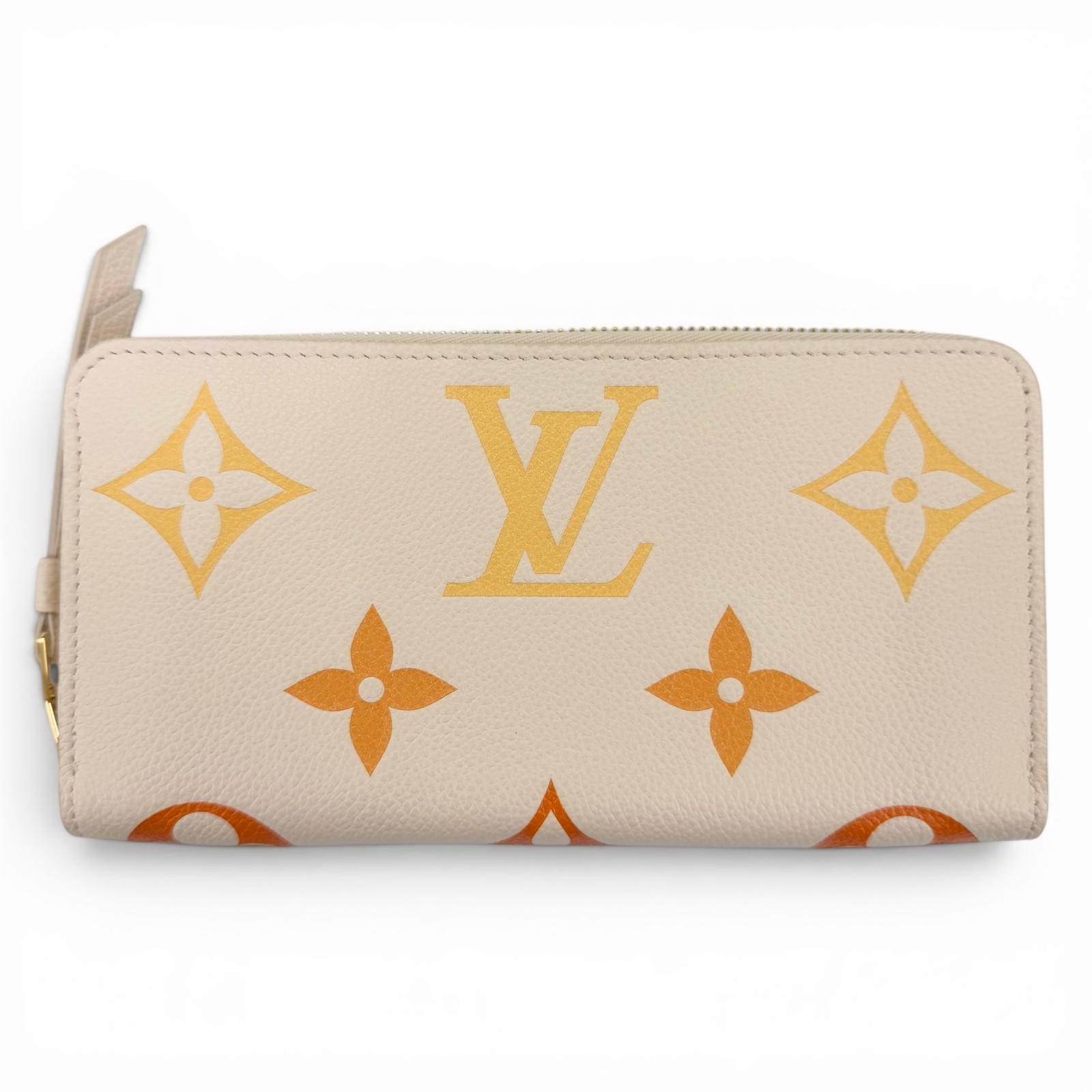 未使用品☆LOUIS VUITTON ルイヴィトン M82206 LV グラディエント アンプラント ラウンドファスナー レザー ジッピーウォレット 長財布 アイボリー オレンジ系 フランス製 レディース 箱・保存袋付き 【中古】｜衣類＆ブランドリサイクル GREEN