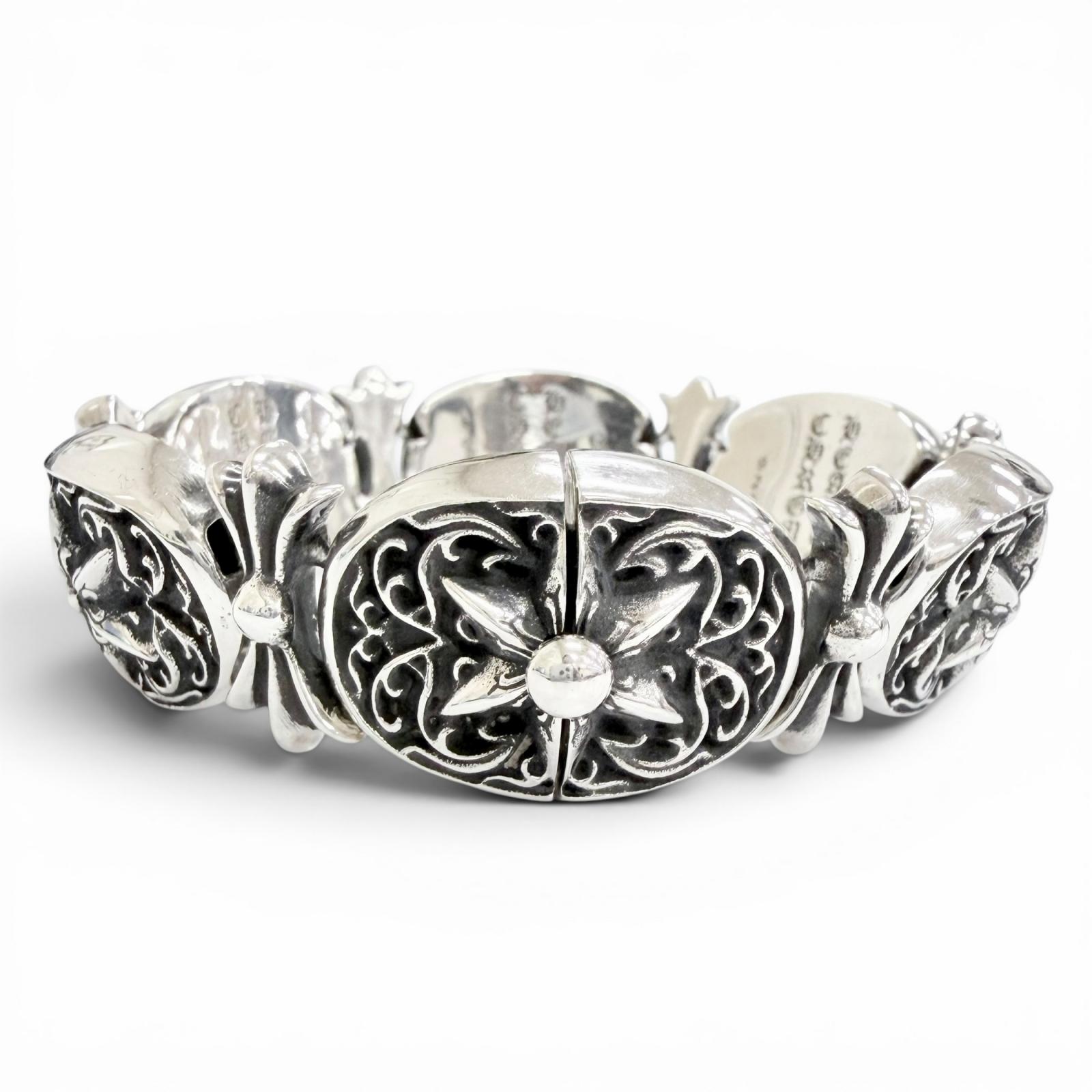 美品△CHROME HEARTS クロムハーツ タイニーオーバルスター ブレスレット 925 アクセサリー シルバー 重量173.8g メンズ オススメ◎ 【中古】｜衣類＆ブランドリサイクル GREEN
