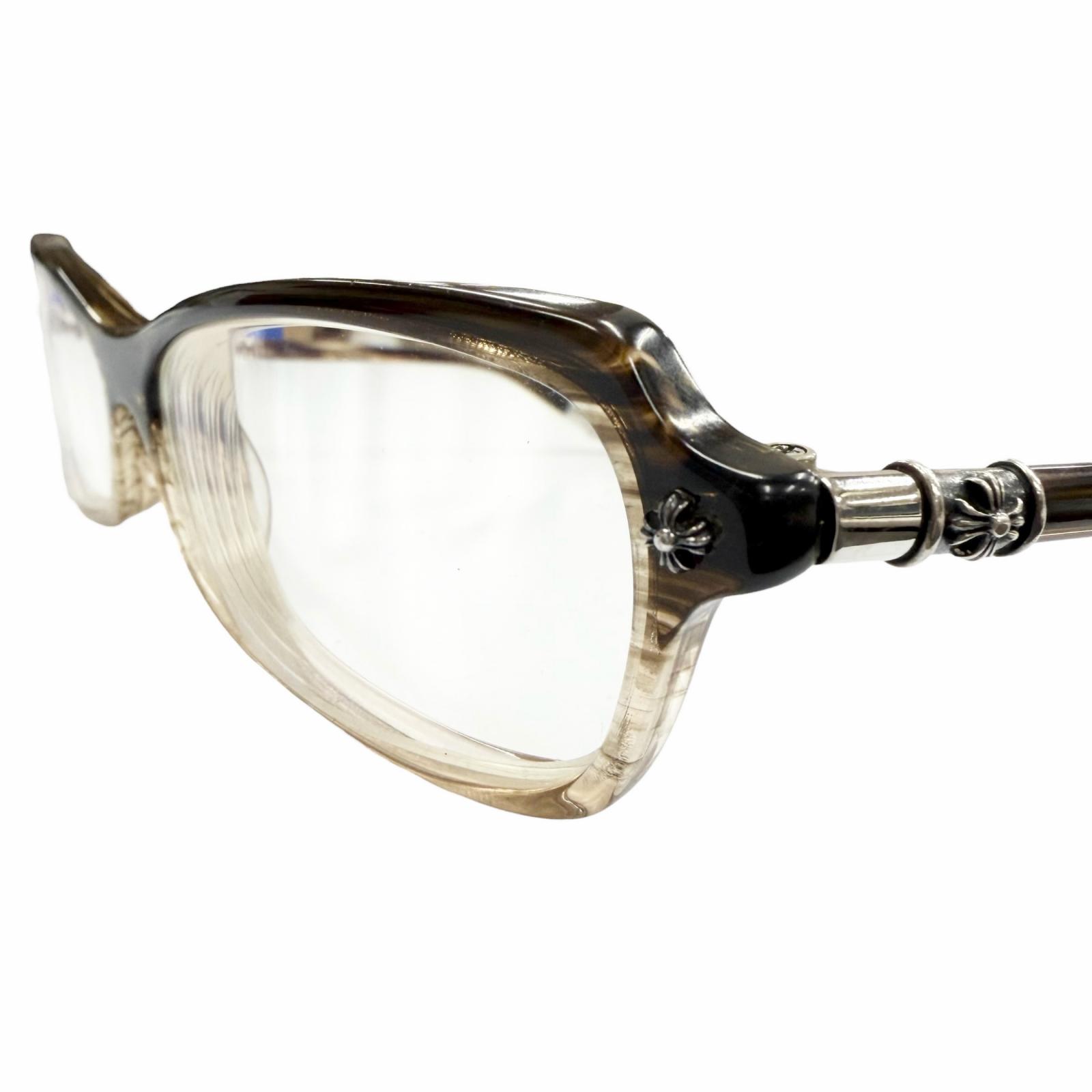 良品▼CHROME HEARTS クロムハーツ LANDING STRIP I 925 フローラルクロス メガネ 眼鏡 アイウェア クリアブラウン 度入り メンズ 【中古】|衣類&ブランドリサイクル GREEN