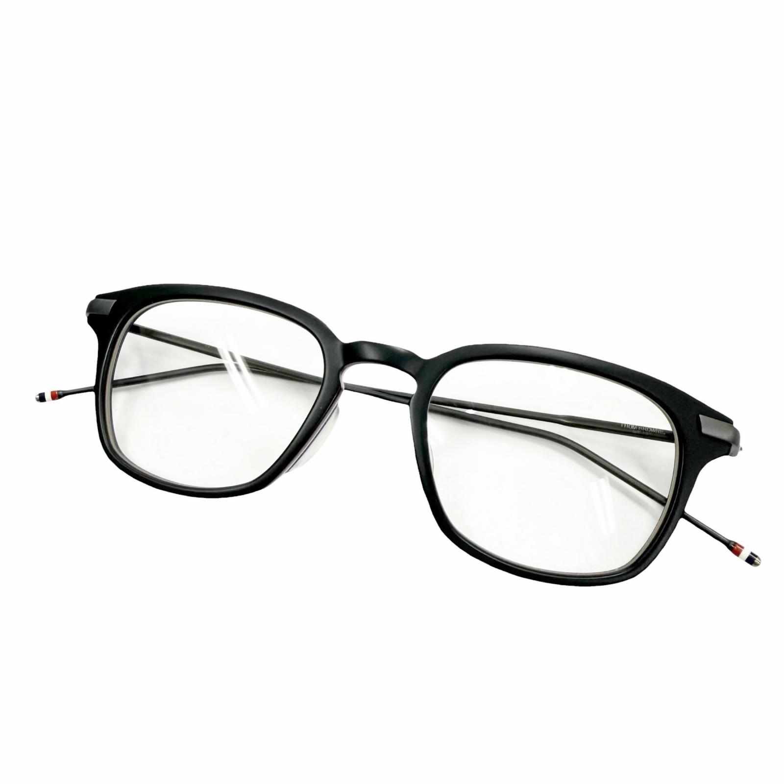 極美品▼THOM BROWNE トムブラウン TB-704-C ウェリントン メガネ 眼鏡 アイウェア マットブラック 49□21-150 日本製 メンズ 箱付き 【中古】|衣類&ブランドリサイクル GREEN