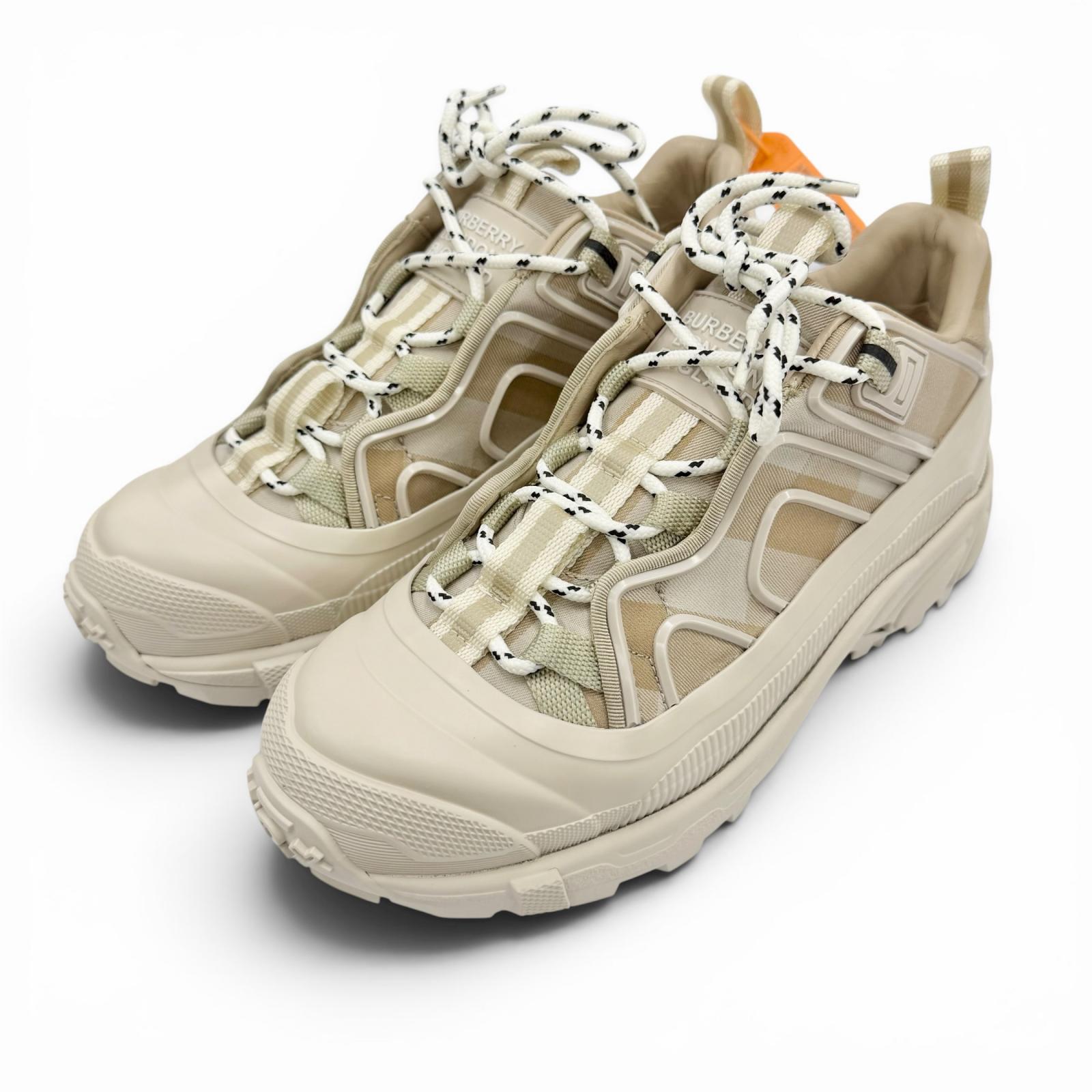 未使用品◇BURBERRY バーバリー 8054115 アーサー ロゴラバー チェック柄 スニーカー ベージュ 36.5 イタリア製 レディース 箱・保存袋付き 【中古】｜衣類＆ブランドリサイクル GREEN