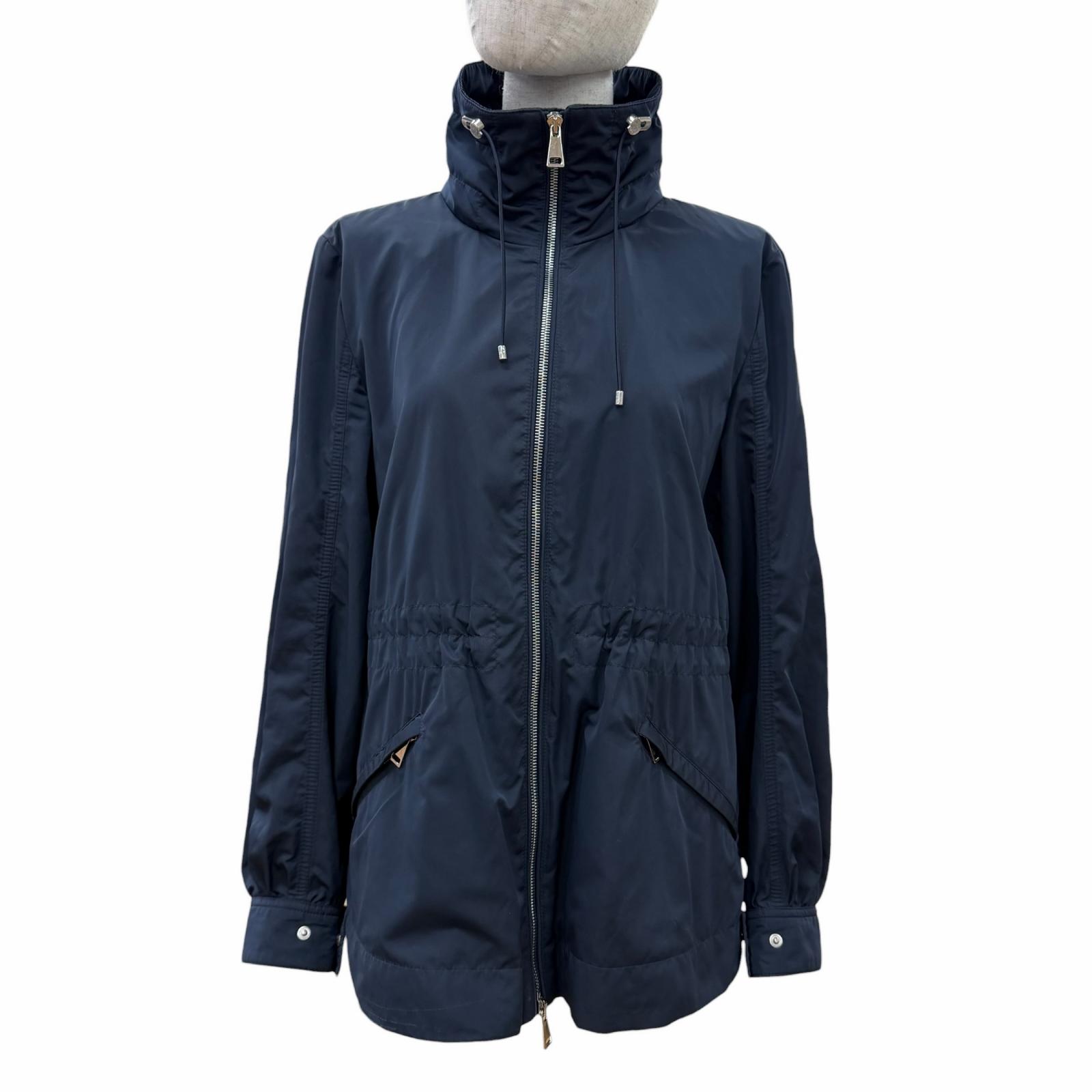 美品☆MONCLER モンクレール 2023年製 J10931A00087 ENET ロゴワッペン・フード付 ZIP UP ジャケット ネイビー 0 正規品 レディース 【中古】｜衣類＆ブランドリサイクル GREEN