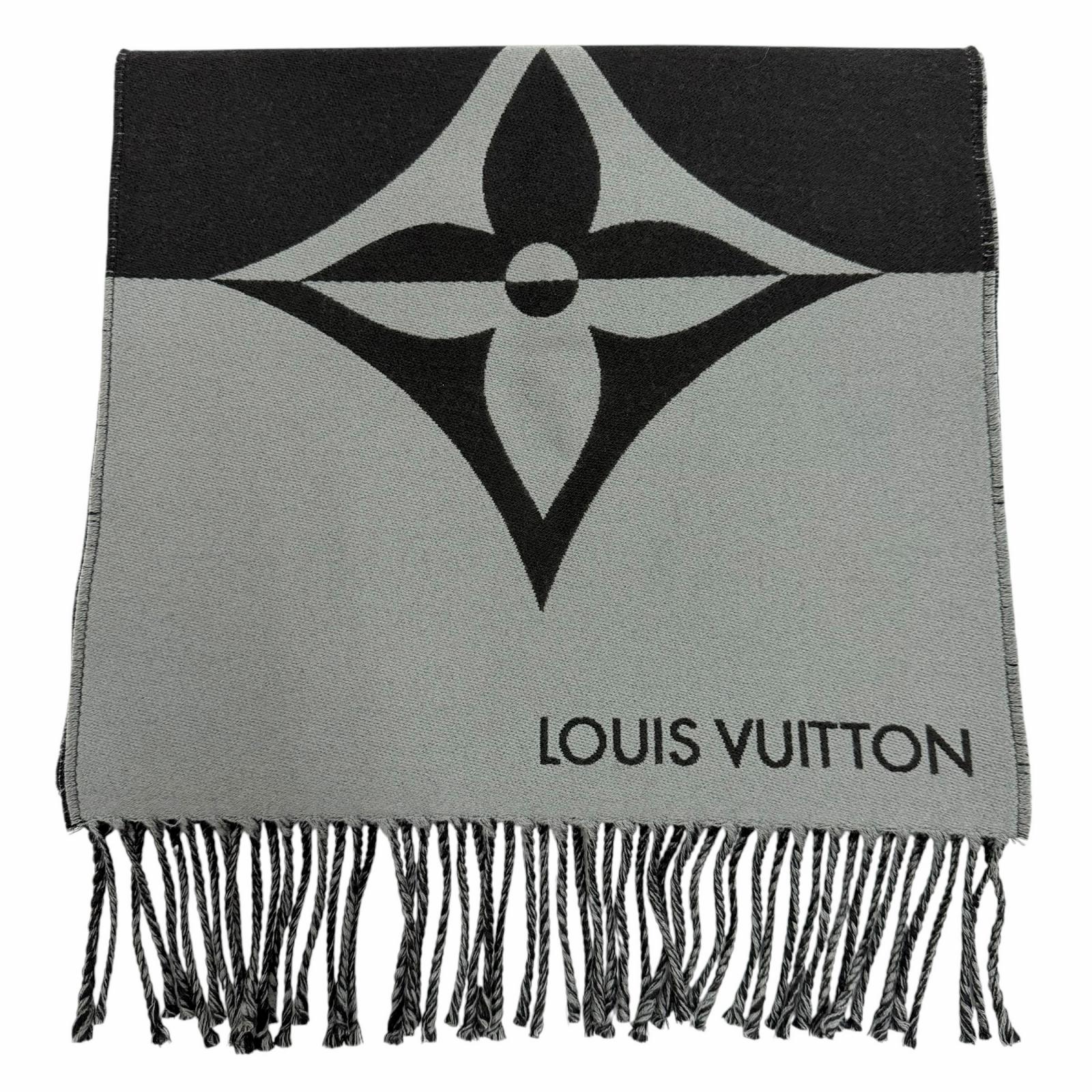 極美品▼LOUIS VUITTON ルイヴィトン 2025年製 M79097 マフラー グラフィック デュアル ウール カシミヤ ノワール 現行品 フリンジ付き マフラー イタリア製 正規品 メンズ 箱付き 【中古】｜衣類＆ブランドリサイクル GREEN