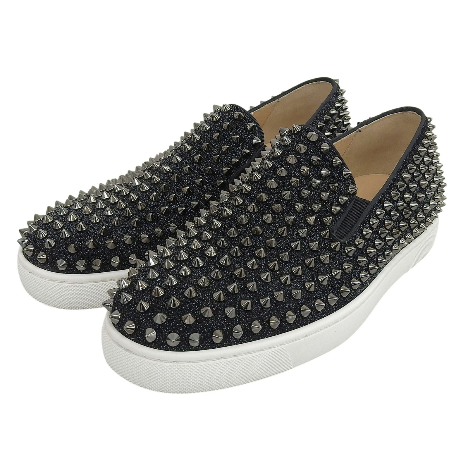 極美品▲Christian Louboutin クリスチャンルブタン ROLLER BOAT FLAT スパイクスタッズ スリッポン スニーカー ブラック 41 イタリア製 メンズ 【中古】｜衣類＆ブランドリサイクル GREEN