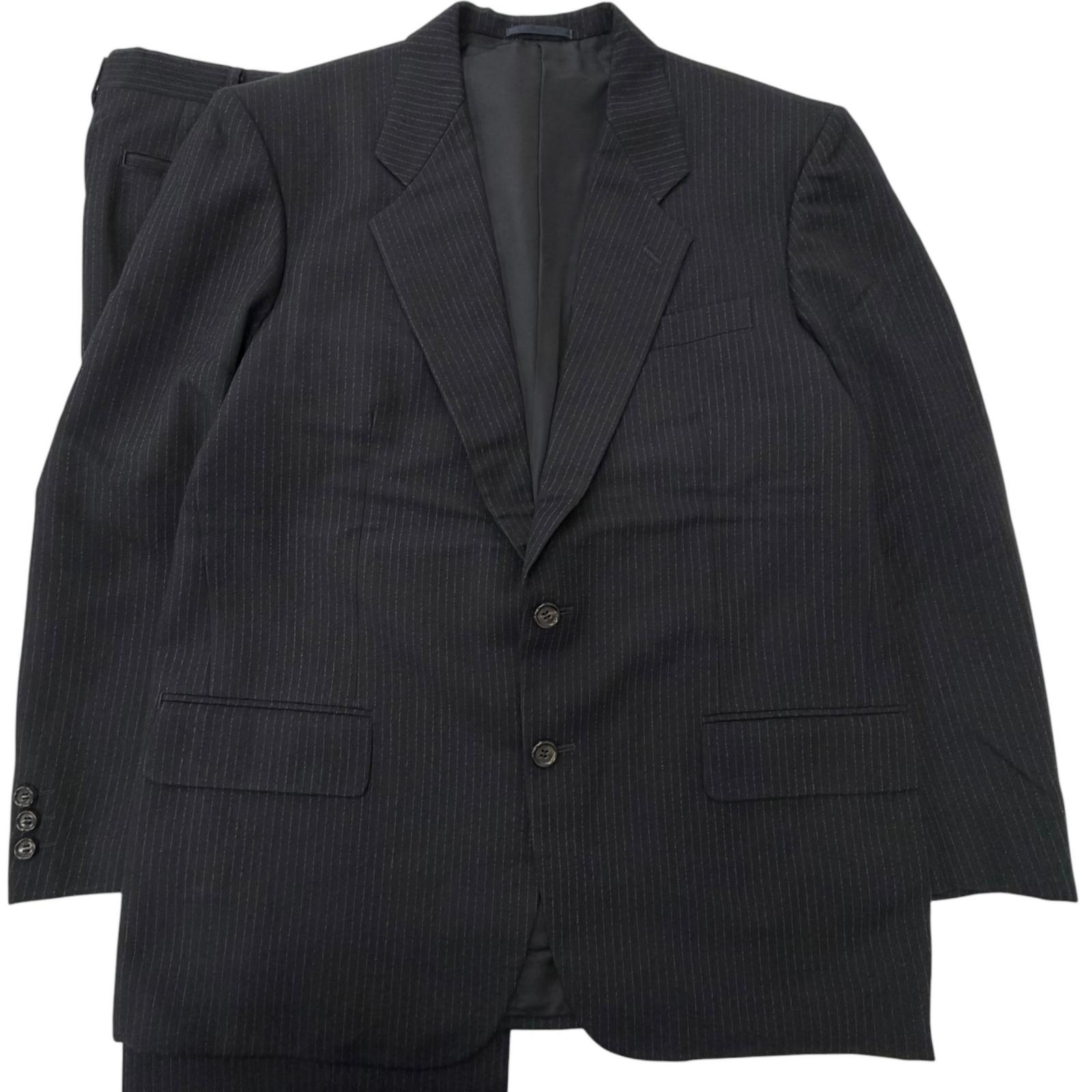 極美品□COMME des GARCONS HOMME DEUX コム デ ギャルソン オム ドゥ ヴィンテージ DJ-74007M ウール100% 97sアーカイブ ストライプ柄 ビッグラペル シングルスーツ ブラック M 日本製 正規品 メンズ 【中古】|衣類&ブランドリサイクル GREEN