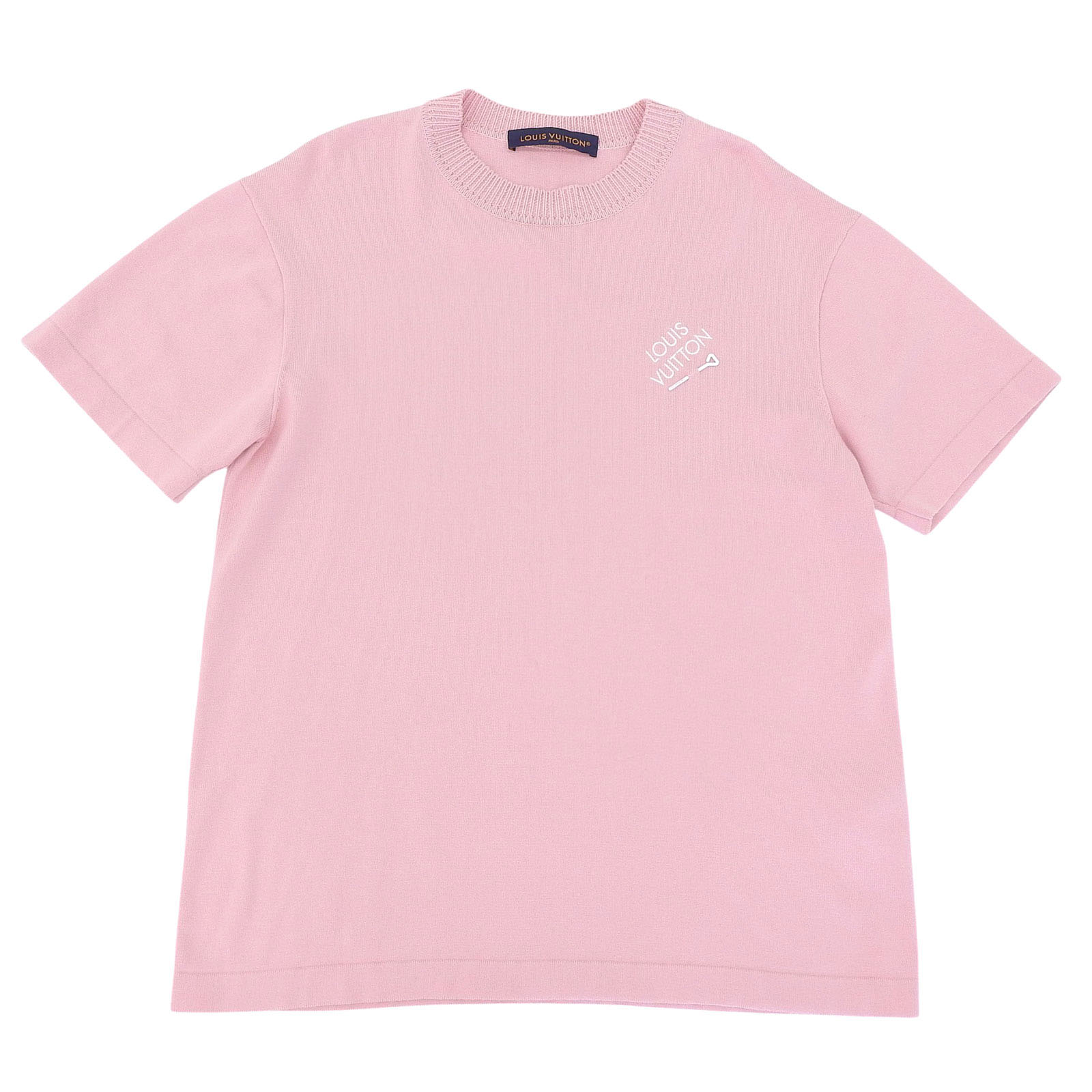 極美品▲LOUIS VUITTON ルイヴィトン 24SS コットン100％ エンブロイダードシグネチャー 半袖ニット ピンク S イタリア製 正規品 メンズ 【中古】｜衣類＆ブランドリサイクル GREEN