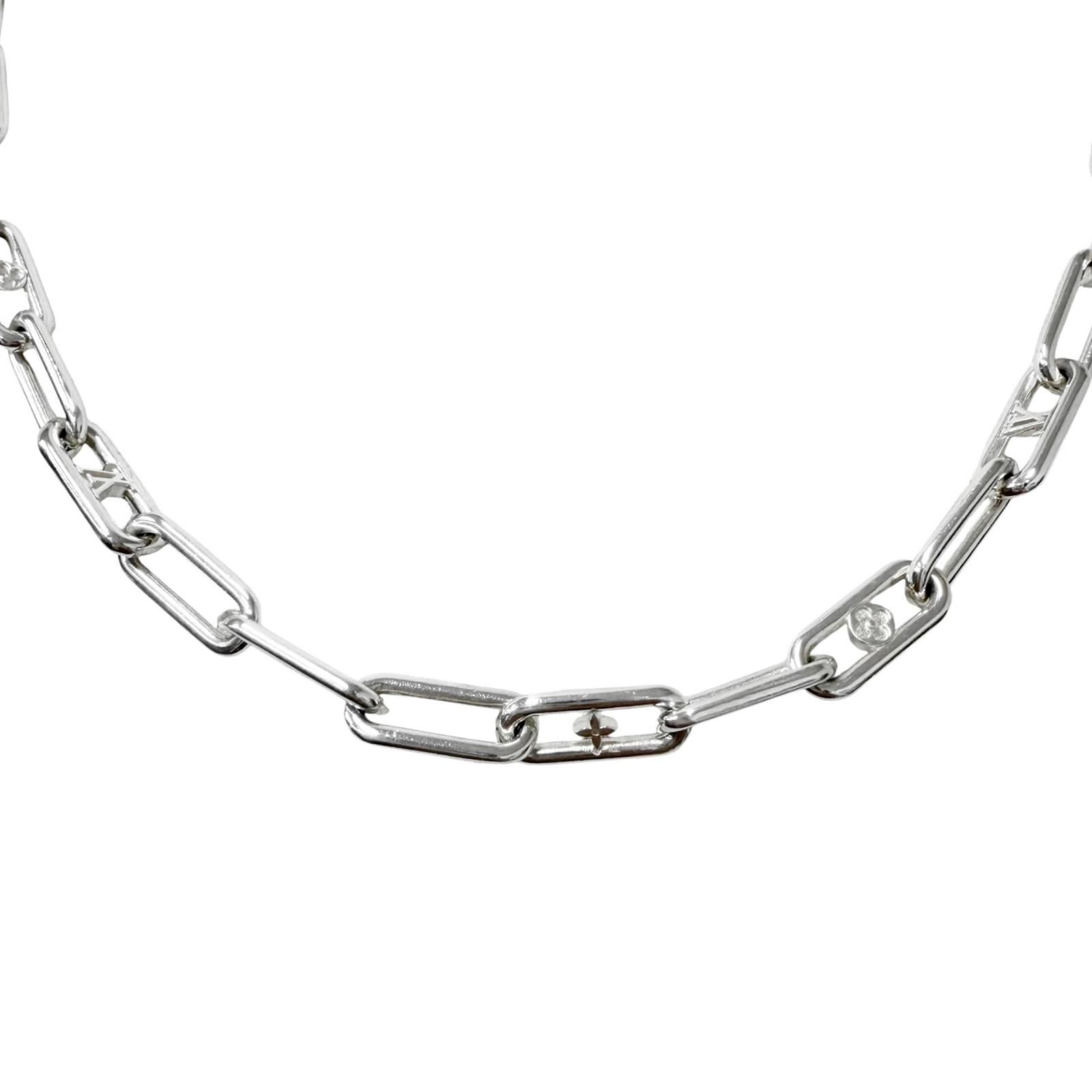 美品□LOUIS VUITTON ルイヴィトン 2024年製 M02488 スリーク モノグラム AG925 ネックレス シルバー イタリア製 重量46.1g メンズ 箱・保存袋付き 【中古】｜衣類＆ブランドリサイクル GREEN
