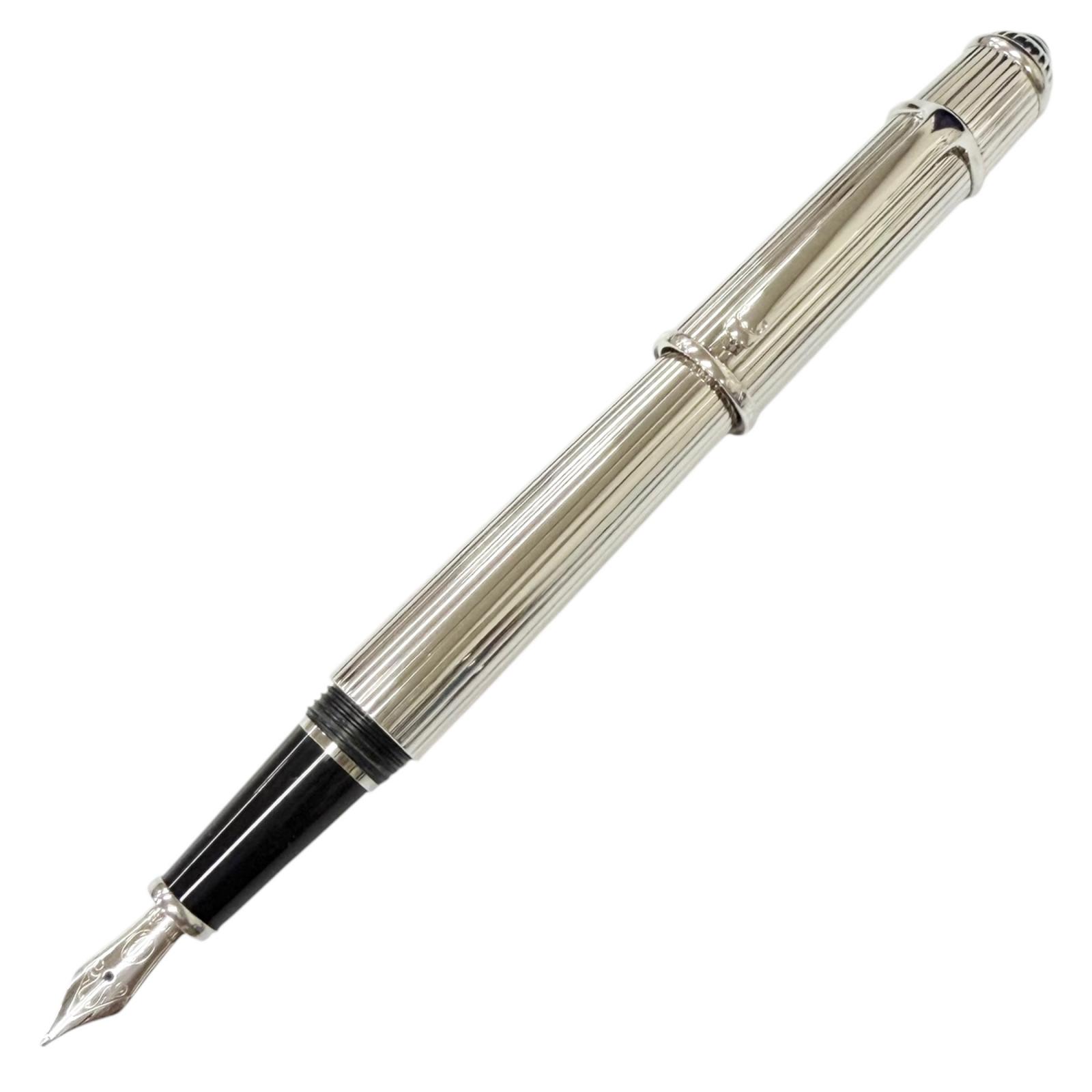極美品□Cartier カルティエ ディアボロ ドゥ カルティエ ペン先18K ブルージェムストーン 両用式 万年筆 シルバー フランス製 メンズ【中古】｜衣類＆ブランドリサイクル GREEN 86,515円