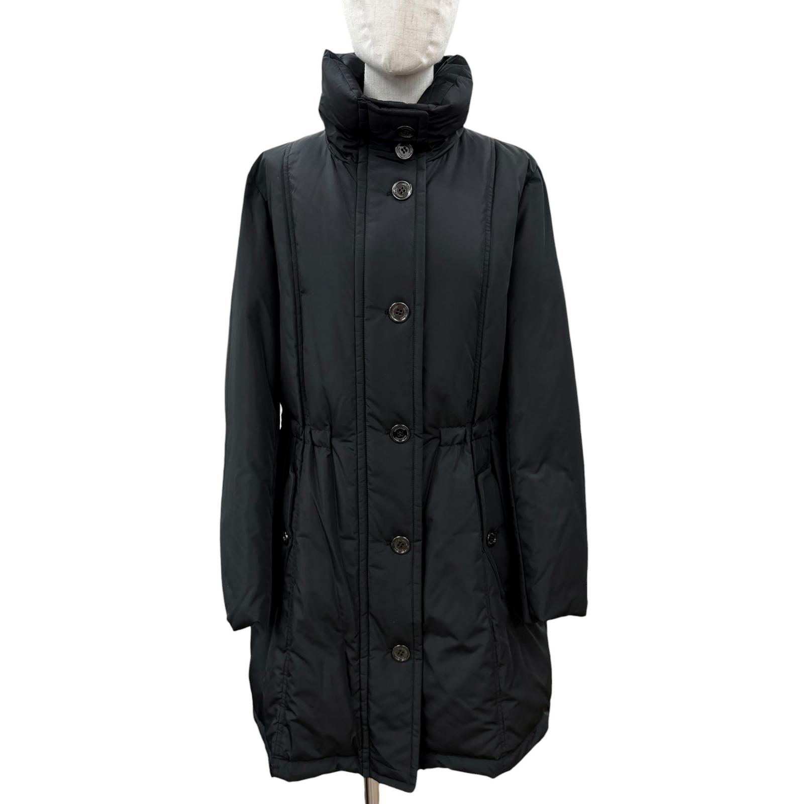 未使用品◇BURBERRY LONDON バーバリーロンドン ジップアップ ロゴボタン付き 裏地ノバチェック柄 ダウンコート ブラック 46 正規品 レディース 【中古】｜衣類＆ブランドリサイクル GREEN