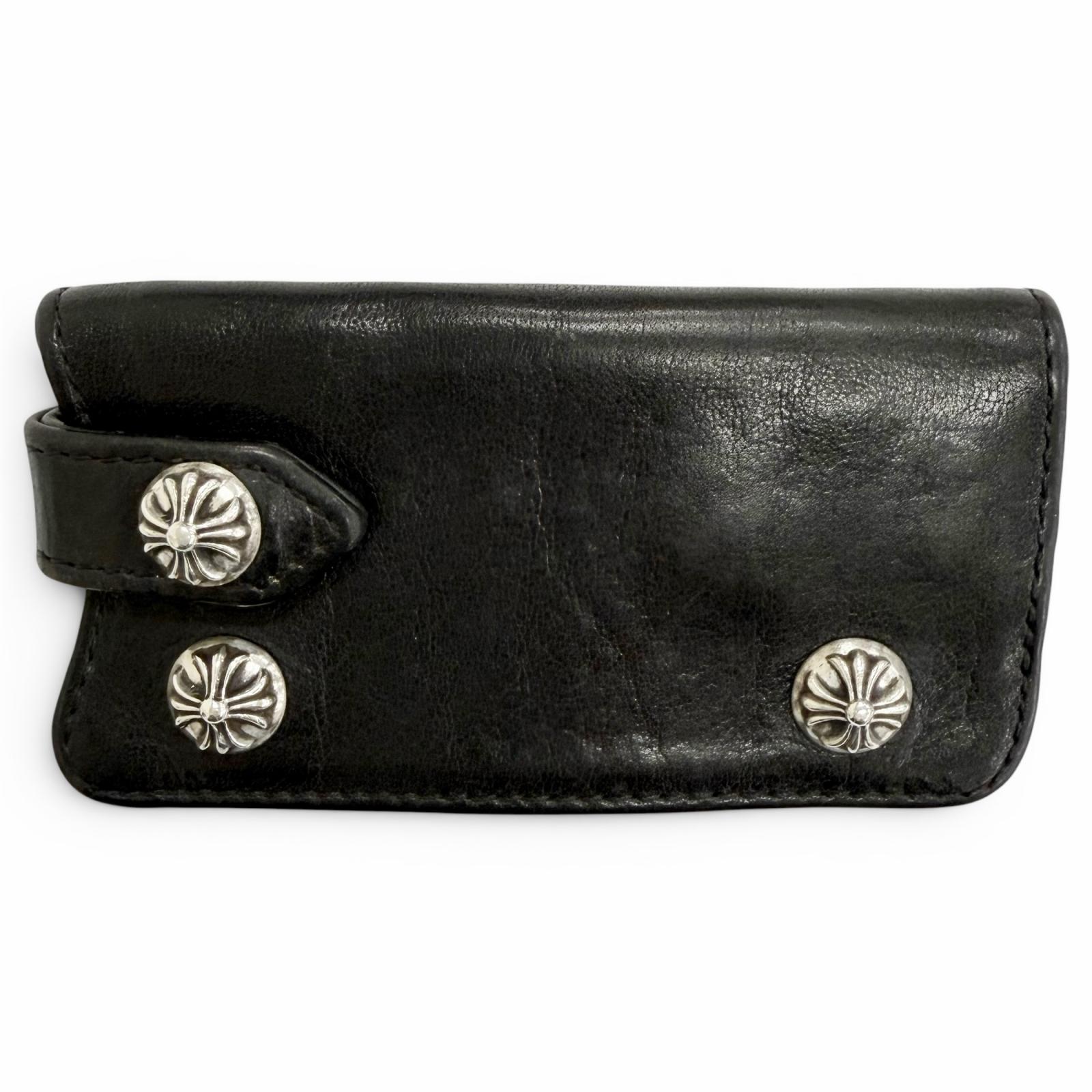 美品△CHROME HEARTS クロムハーツ クロスボールボタン レザー キーケース インヴォイス（2013年）付き ブラック シルバー金具 メンズ オススメ◎ 【中古】｜衣類＆ブランドリサイクル GREEN