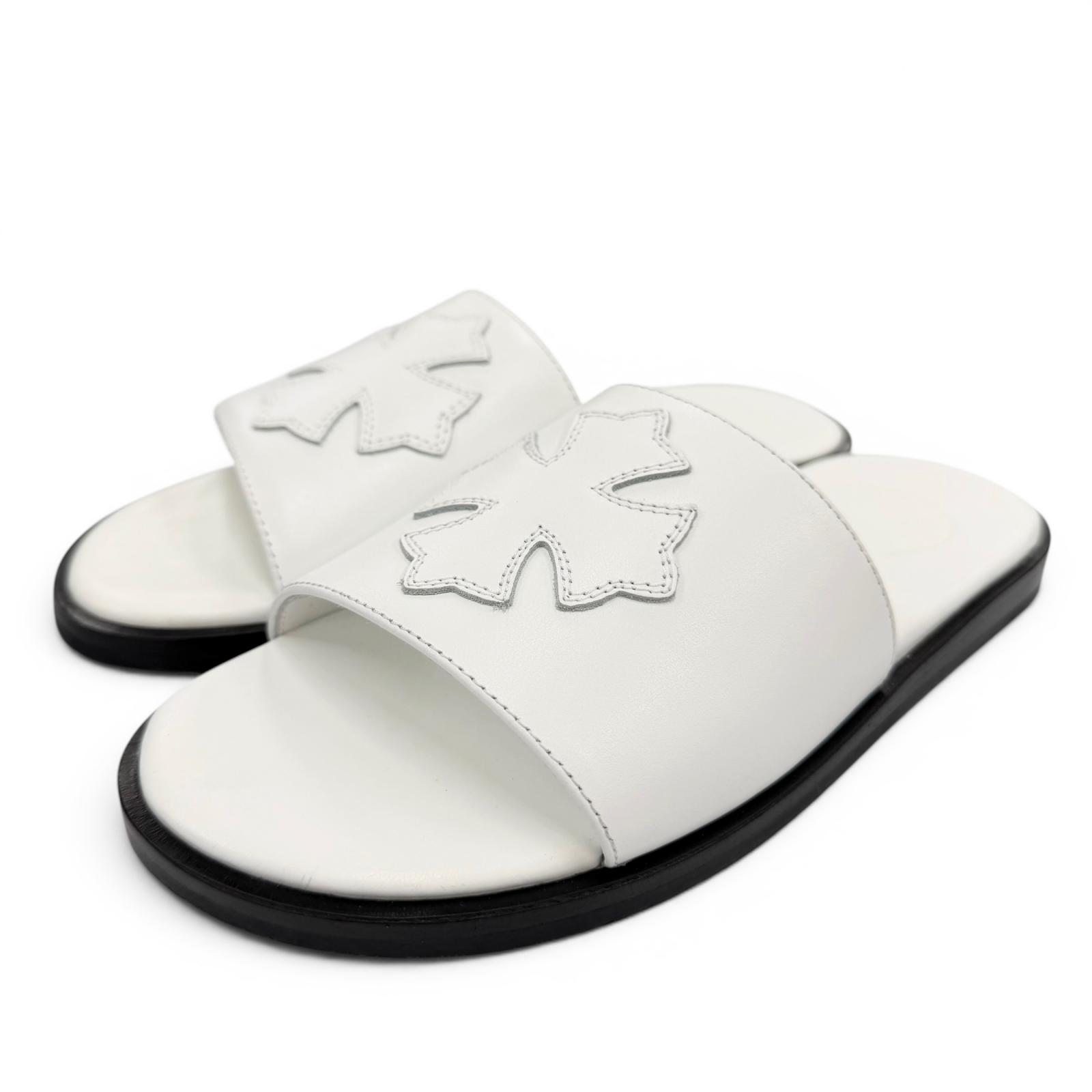 未使用品☆CHROME HEARTS クロムハーツ レザー CHスライド CHプラスパッチ レザー サンダル ホワイト 36 イタリア製 レディース 箱・保存袋付き 【中古】|衣類&ブランドリサイクル GREEN
