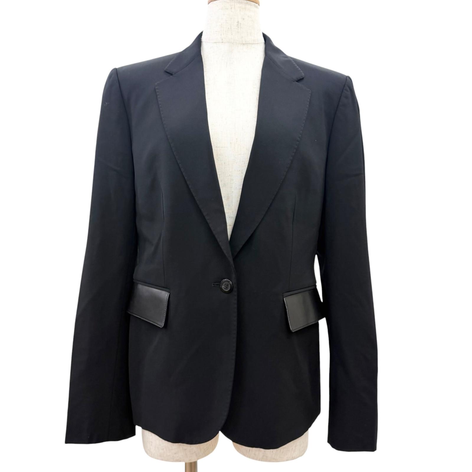 美品□GUCCI グッチ トムフォード期 ラムレザー使い シングル テーラードジャケット ブレザー ブラック 40 イタリア製 正規品 レディース 【中古】｜衣類＆ブランドリサイクル GREEN 39,325円