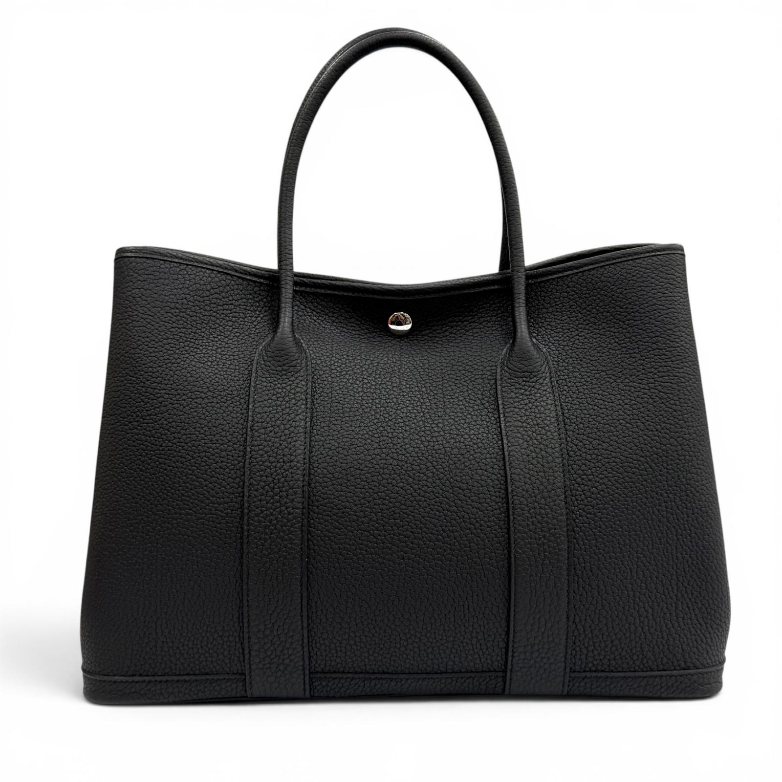 未使用品★HERMES エルメス ガーデンパーティ PM 36 ネゴンダ シルバー金具 セリエボタン トートバッグ ブラック K刻印フランス製 箱・保存袋付き 【中古】|衣類&ブランドリサイクル GREEN