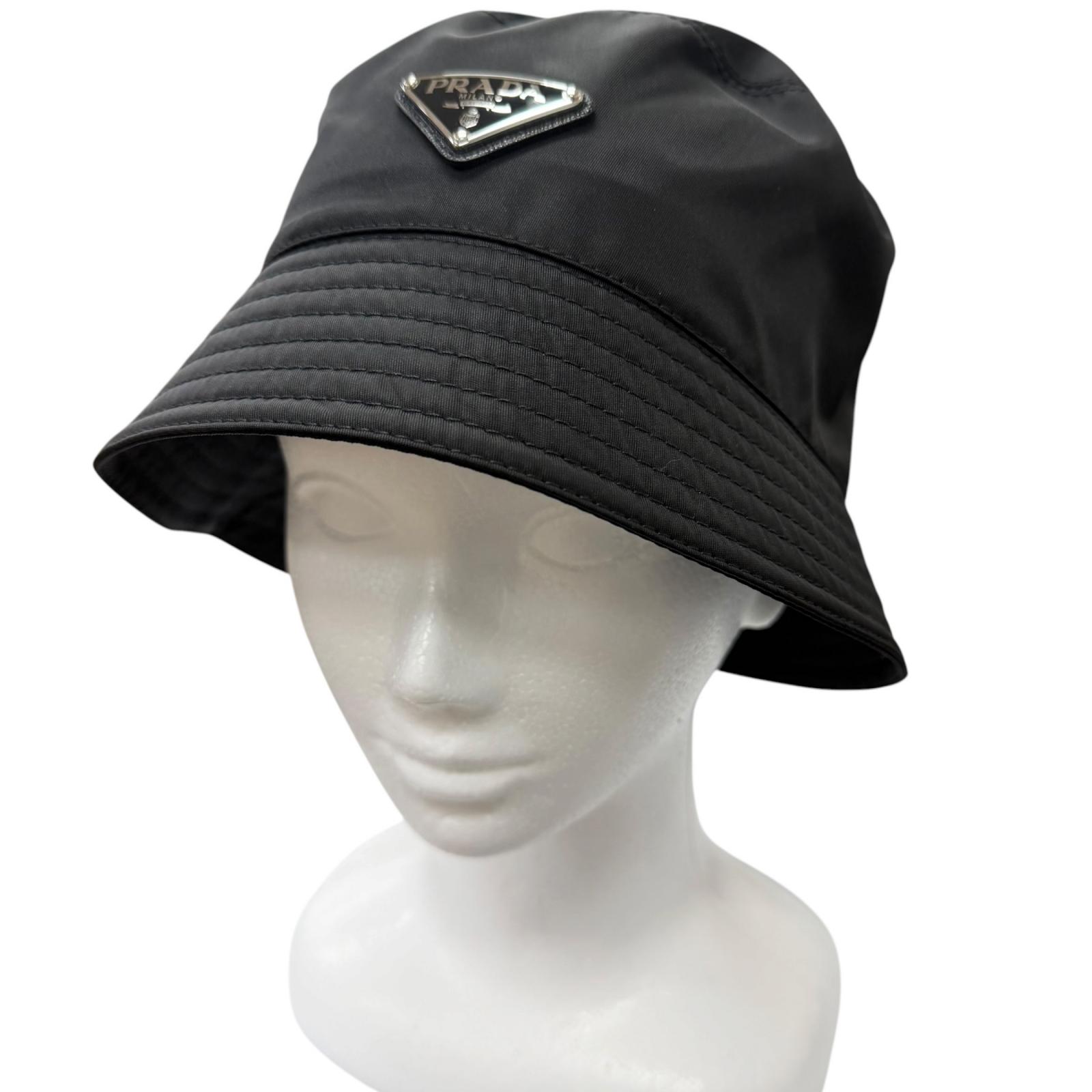 極美品□PRADA プラダ 2HC137 Re-Nylon トライアングルロゴ バケットハット 帽子 ブラック L イタリア製 正規品 メンズ 箱・保存袋付き【中古】｜衣類＆ブランドリサイクル GREEN