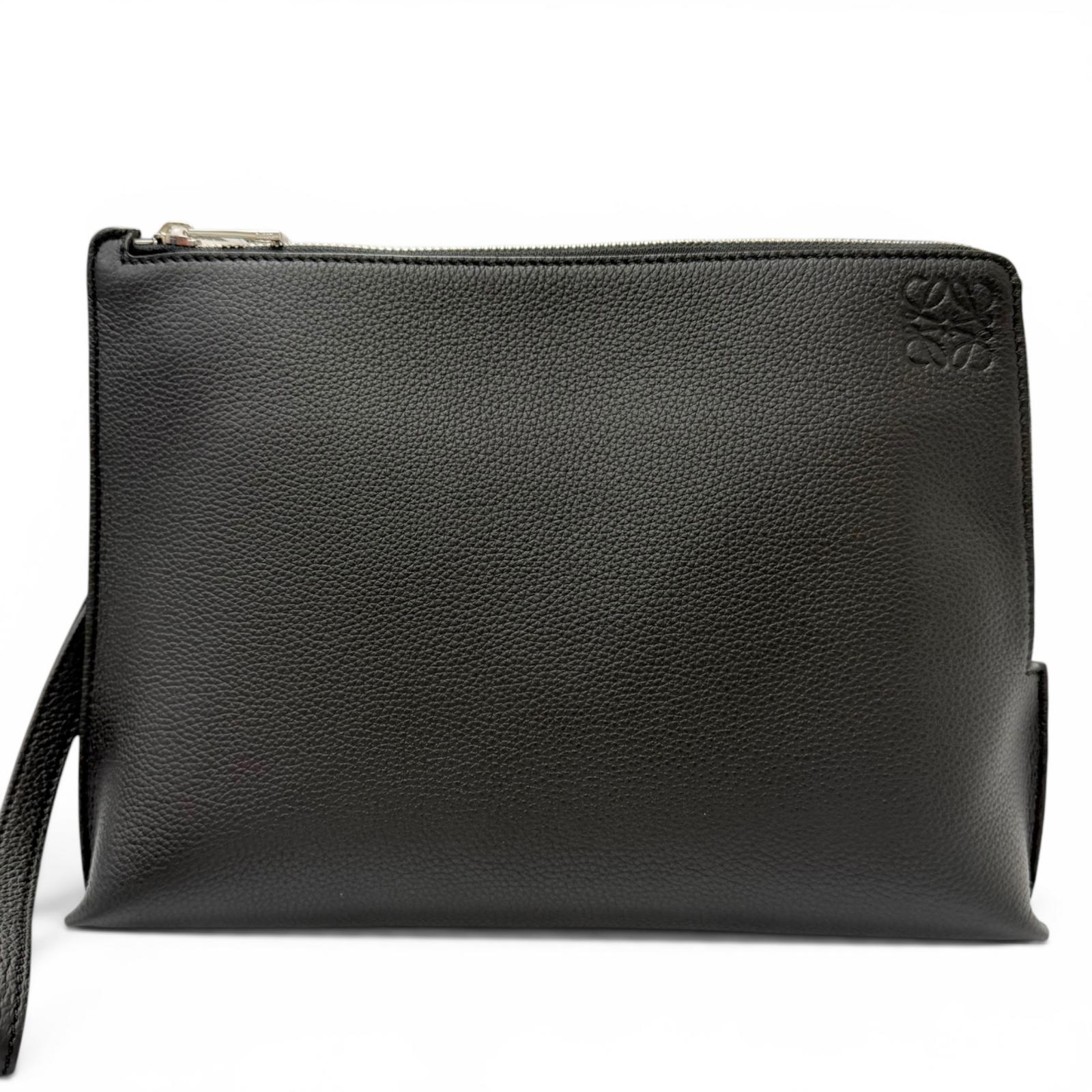 極美品□LOEWE ロエベ C660Z81X01 レザー アナグラム エンボスロゴ Lジップポーチ セカンドバッグ クラッチバッグ ブラック メンズ【中古】｜衣類＆ブランドリサイクル GREEN