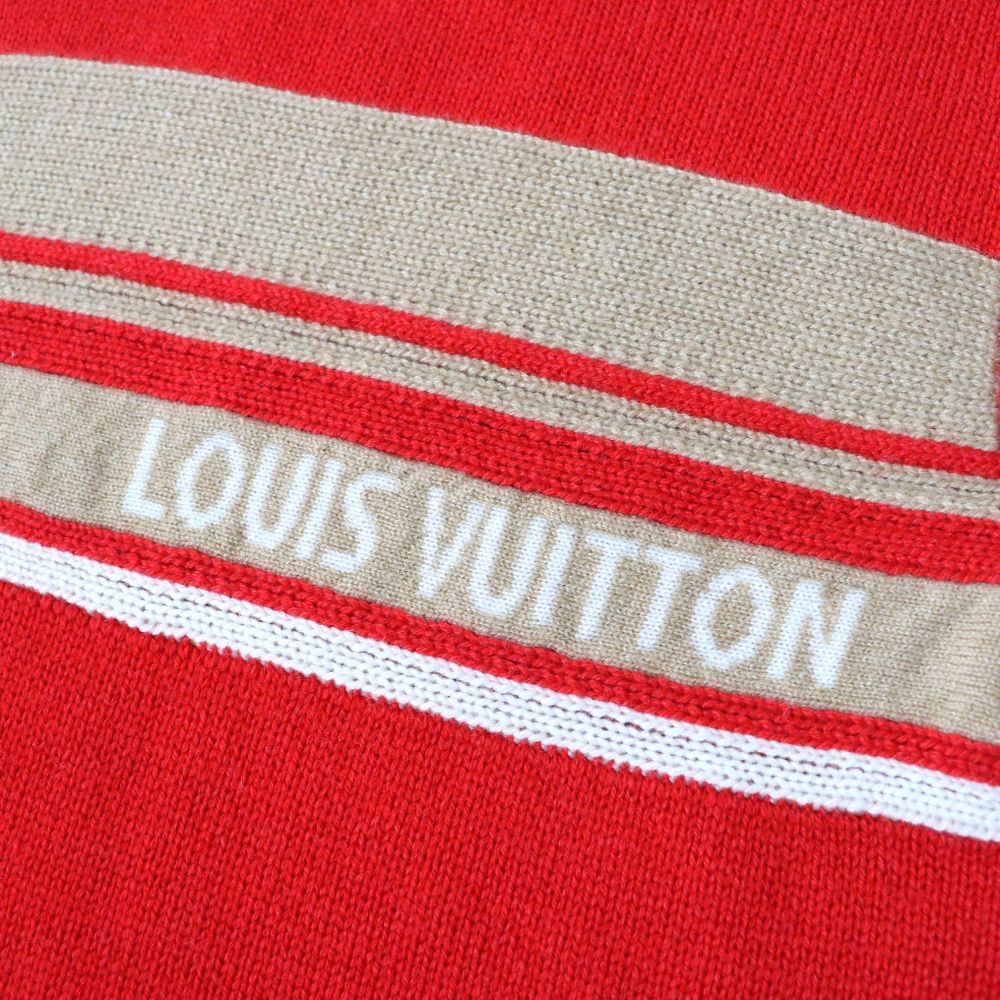 極美品◇正規品 LOUIS VUITTON ルイヴィトン レッド×ベージュ カシミヤ