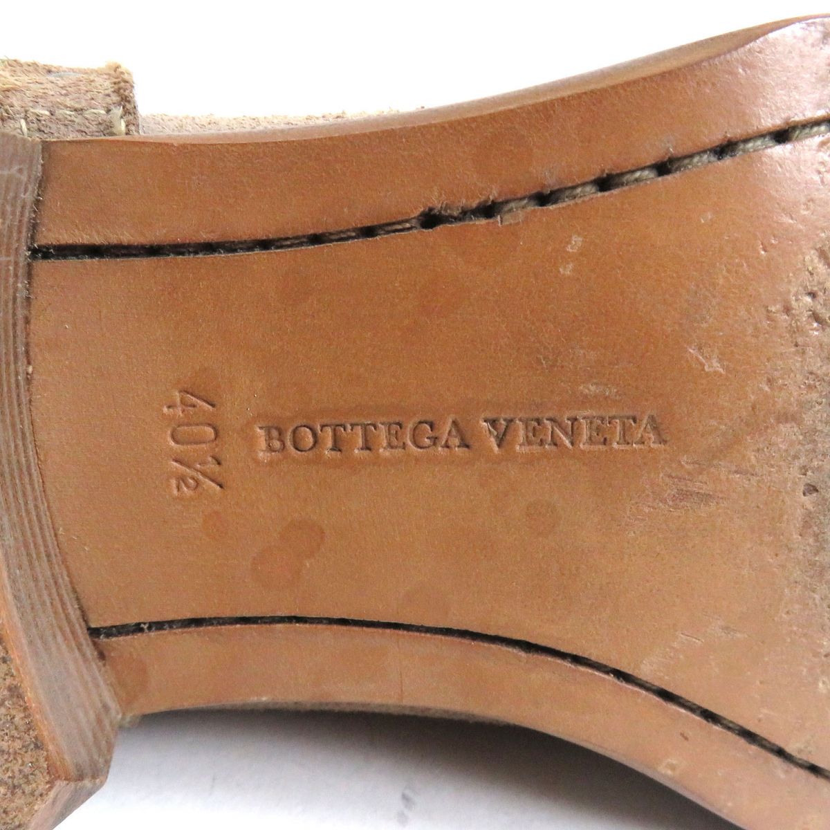 美品BOTTEGAVENETA/ボッテガヴェネタベルト付きスクエアトゥスウェードレザーエンジニアブーツブラウン401/2イタリア製メンズ【中古】