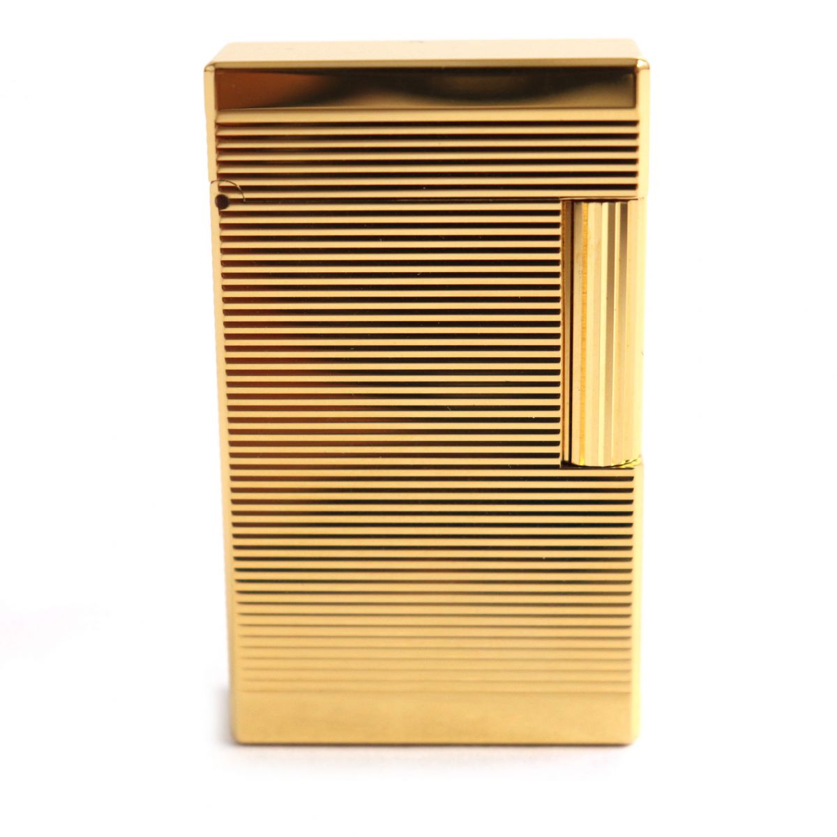 極美品▼S.T.Dupont エス・テー・デュポン ライン1 ロング ホリゾンタル ローラー式 ガスライター ゴールド フランス製 着火確認◎ 箱・ケース付き