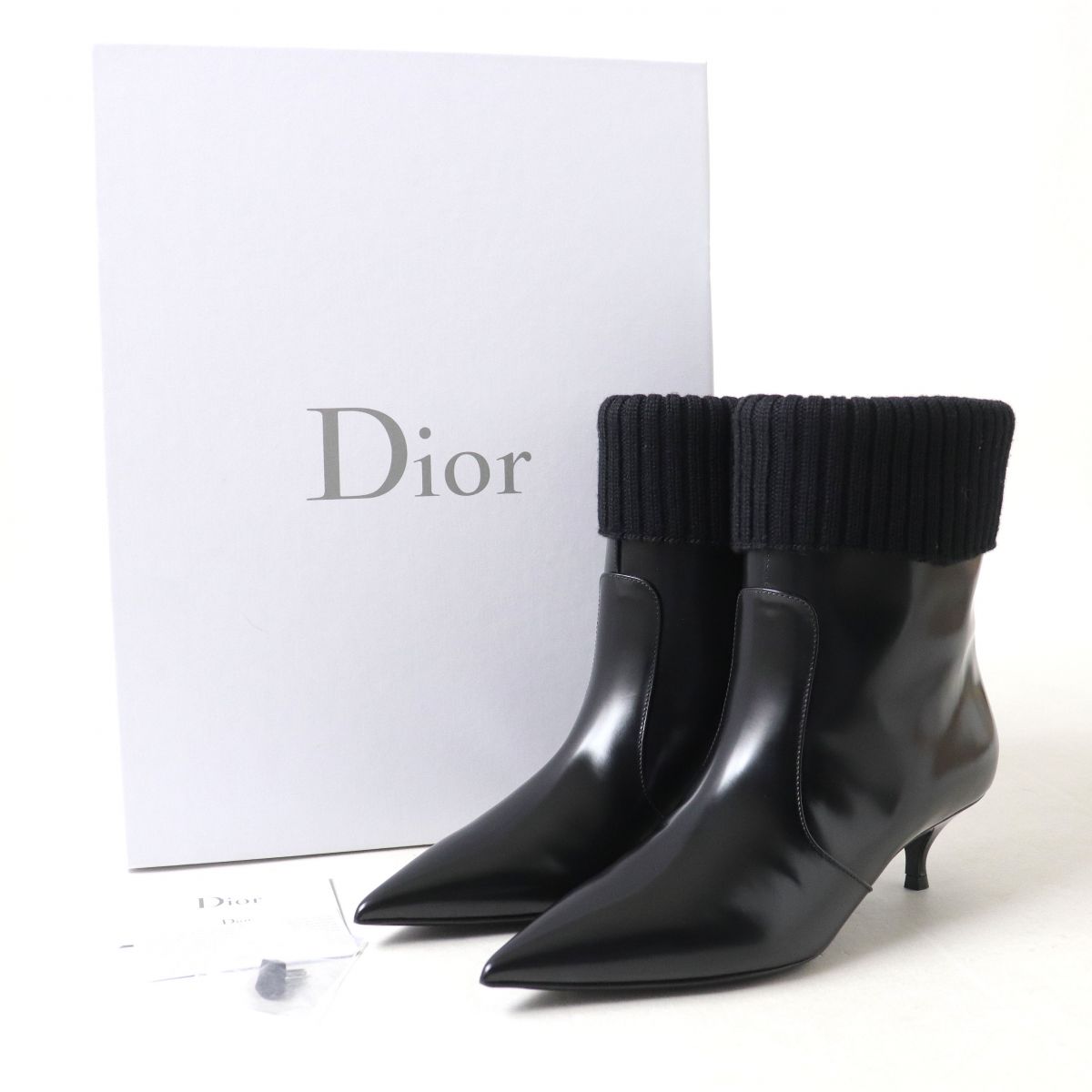 サイズ変更オプション 【新品】Christian Dior ニットレザーショート