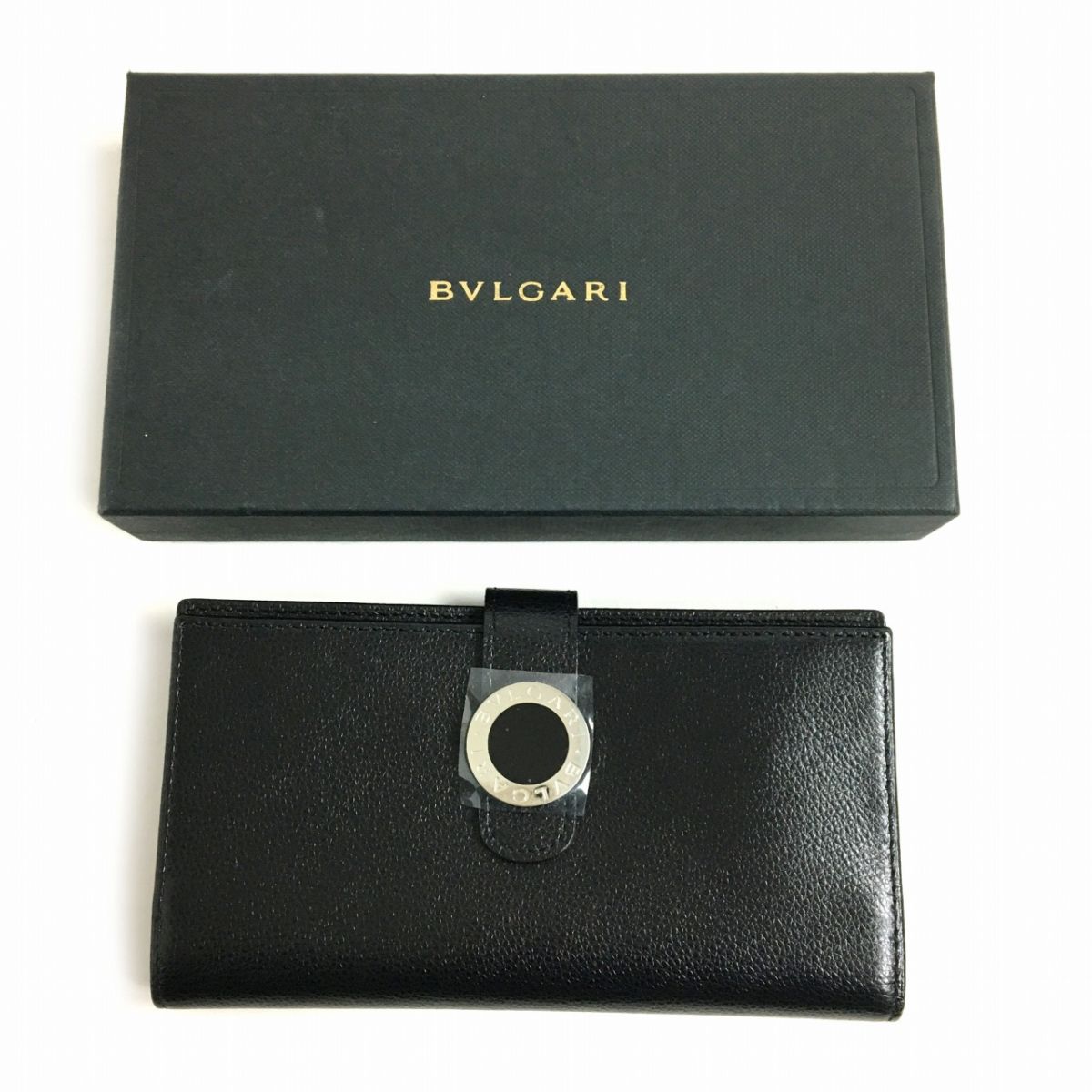 未使用品▽BVLGARI ブルガリ BAEREL 箱付き レザーウォレット ブラック