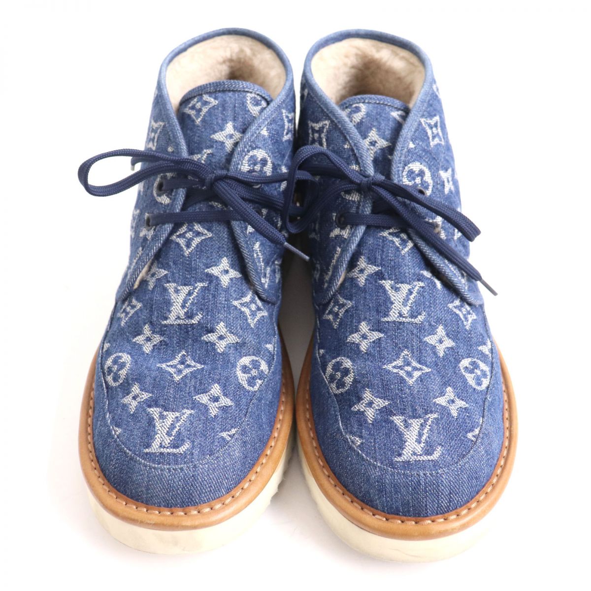 美品◇LOUIS VUITTON ルイヴィトン LV×NIGO アンクル 伊製 ムートン