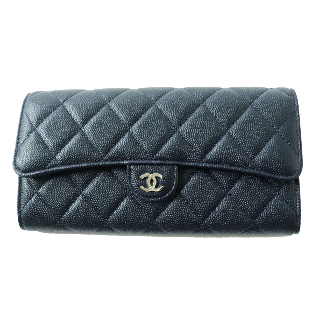 いつでもポイント10倍 極美品☆CHANEL シャネル 長財布 シルバー金具