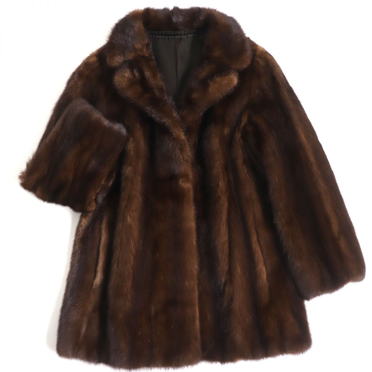 LUPIAN FUR ブラウン毛皮コート　デミバフミンク　リアル　ファー LUPIAN FUR ブラウン毛皮コート デミバフミンク 13 リアル ファー