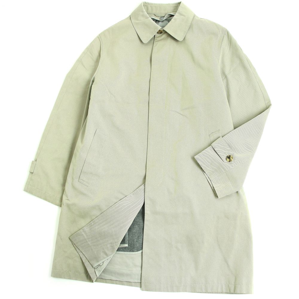 値引きする コート ジャケット 中古 良品 ブルックスブラザーズ ロゴボタン ライナー付き ステンカラーコート グレー クリーム L 正規品 メンズ Tmaust Com