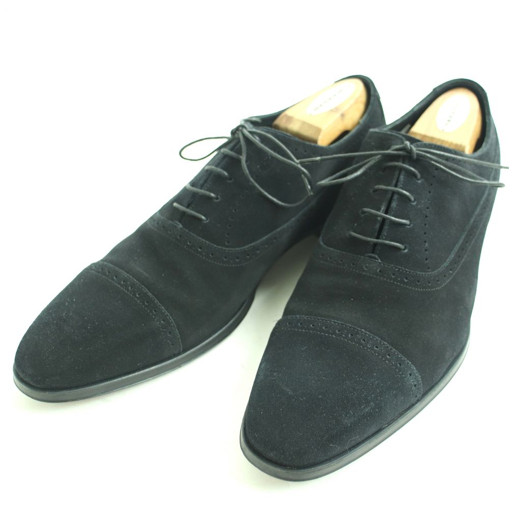 国内在庫 ドンドン見直し 中古 美品 日本製 メンズ 25 黒 ビジネスシューズ スウェードレザー ロングノーズ キャップトゥ ストレートチップ リーガル C14 73 Www Dupoll Com