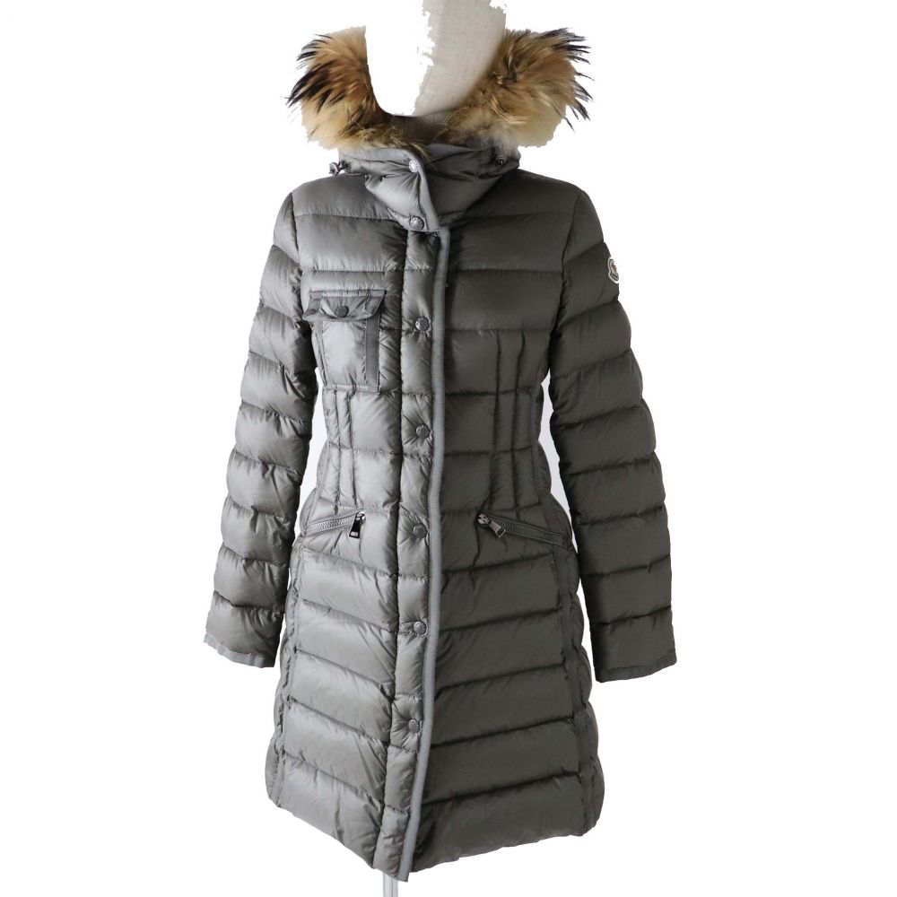 楽天市場 中古 極美品 17 18aw Moncler モンクレール Hermifur エルミファー レディース ラクーンファー フード付き ロングダウンコート グレー 0 衣類 ブランドリサイクル Green