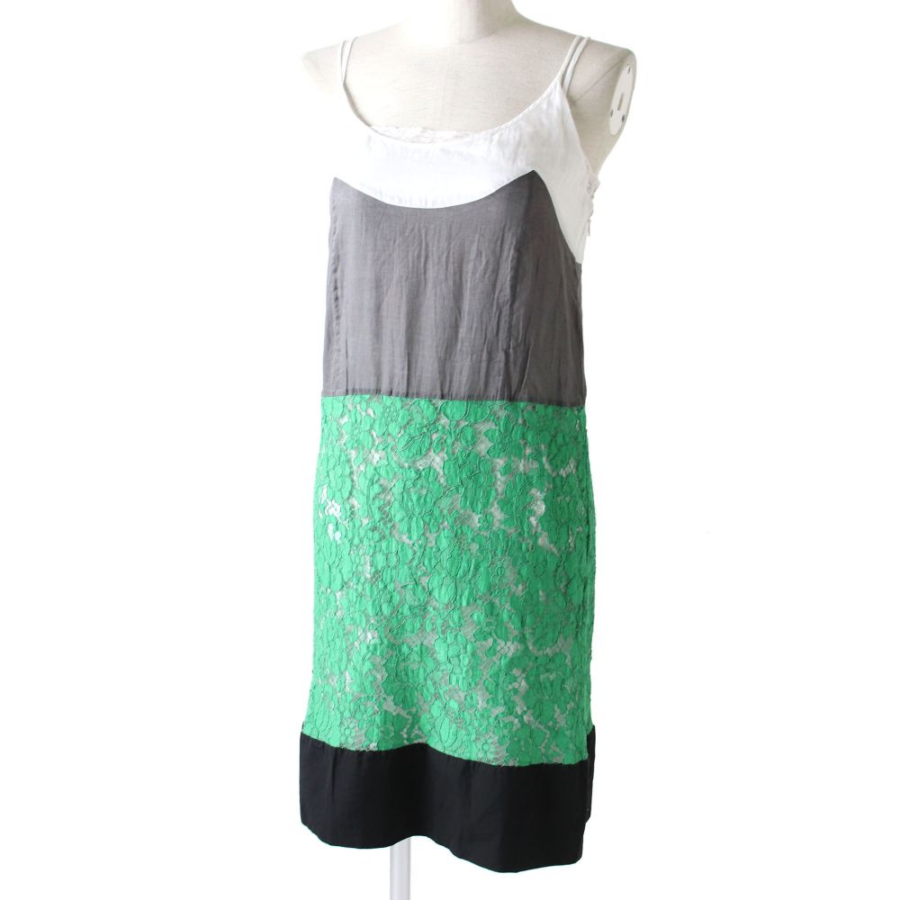 楽天市場 中古 極美品 正規品 Prada プラダ レース使い インナーワンピース付 キャミソール ワンピース レディース 美シルエット 38 S イタリア製 衣類 ブランドリサイクル Green