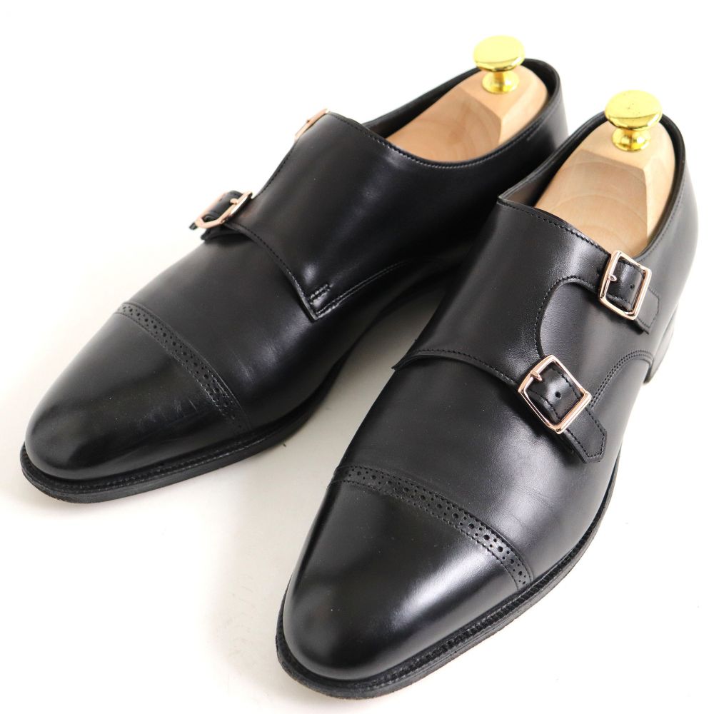 楽天市場 中古 美品 ジョンロブ フィリップ2 ダブルバックル 7000ラスト ピンクゴールド金具 ダブルモンクストラップ レザーシューズ 黒 6 1 2 保存袋付 メンズ 衣類 ブランドリサイクル Green