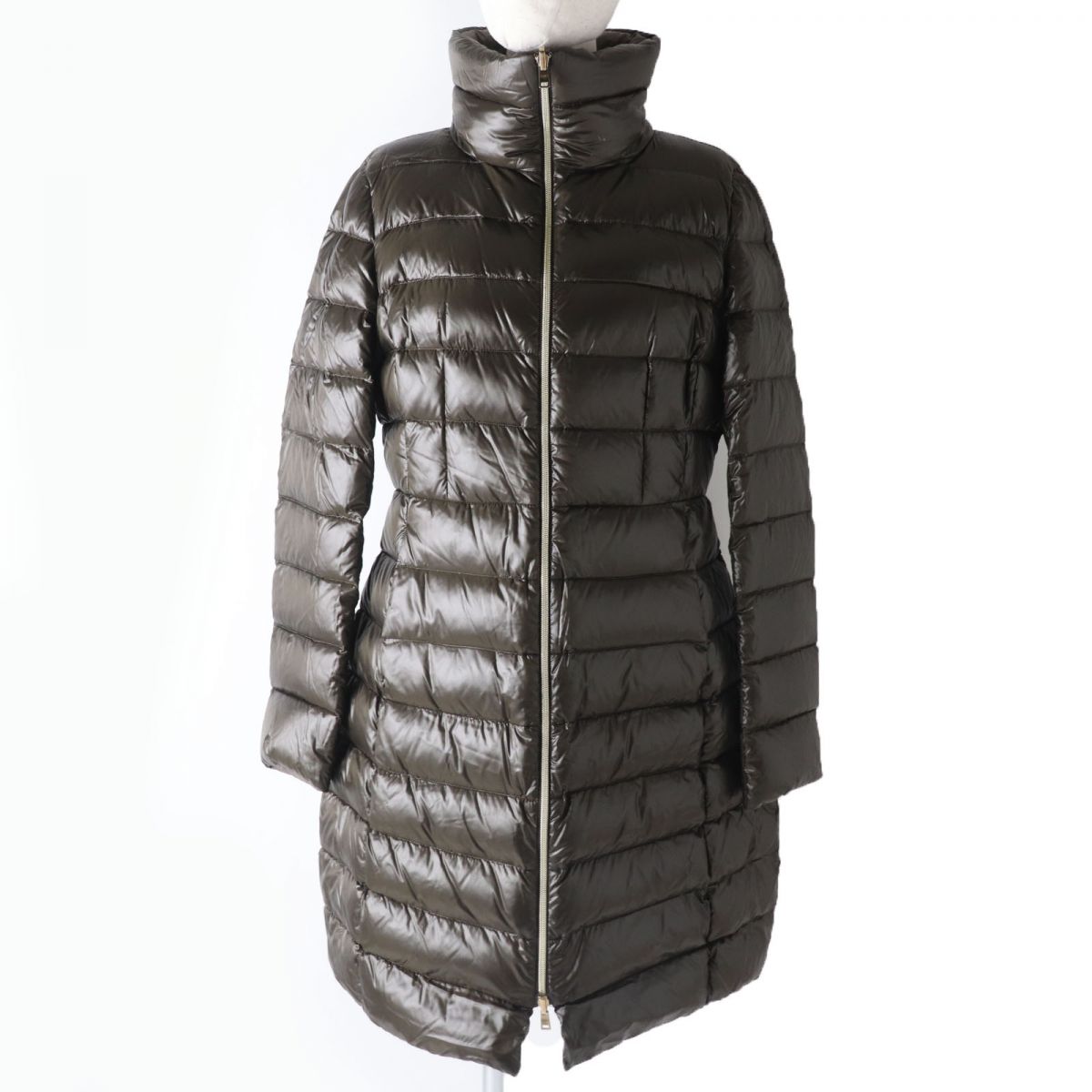 【楽天市場】極美品☆正規品 HERNO ヘルノ PI0238D リバーシブル スタンドカラー ZIP UP ダウンコート ブラウン 46 ...