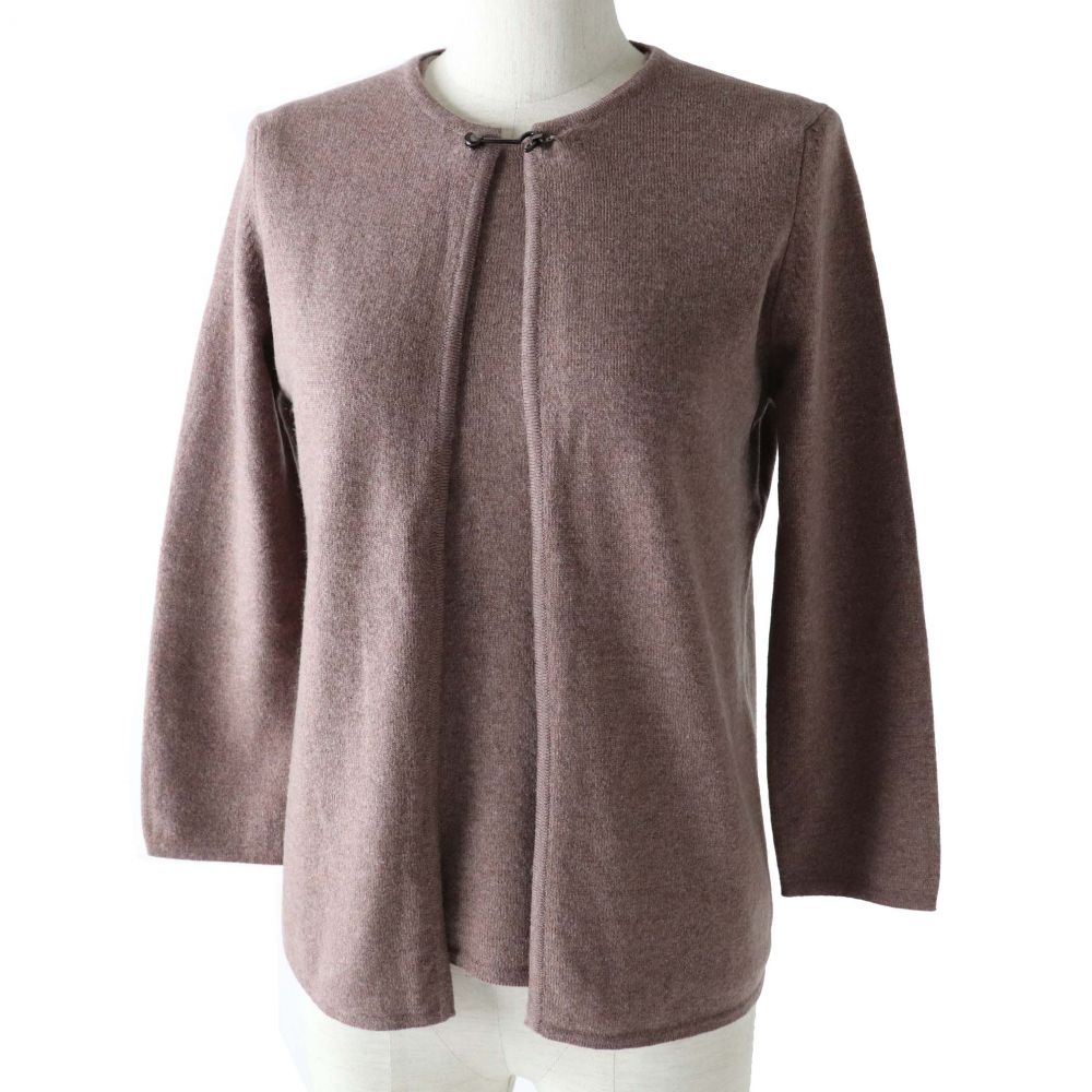 最安値挑戦 アンサンブル アンサンブルニット カシミヤ100 レディース エルメス スコットランド製 中古 美品 正規品 カーディガン ノースリ 36 36 ブラウン系